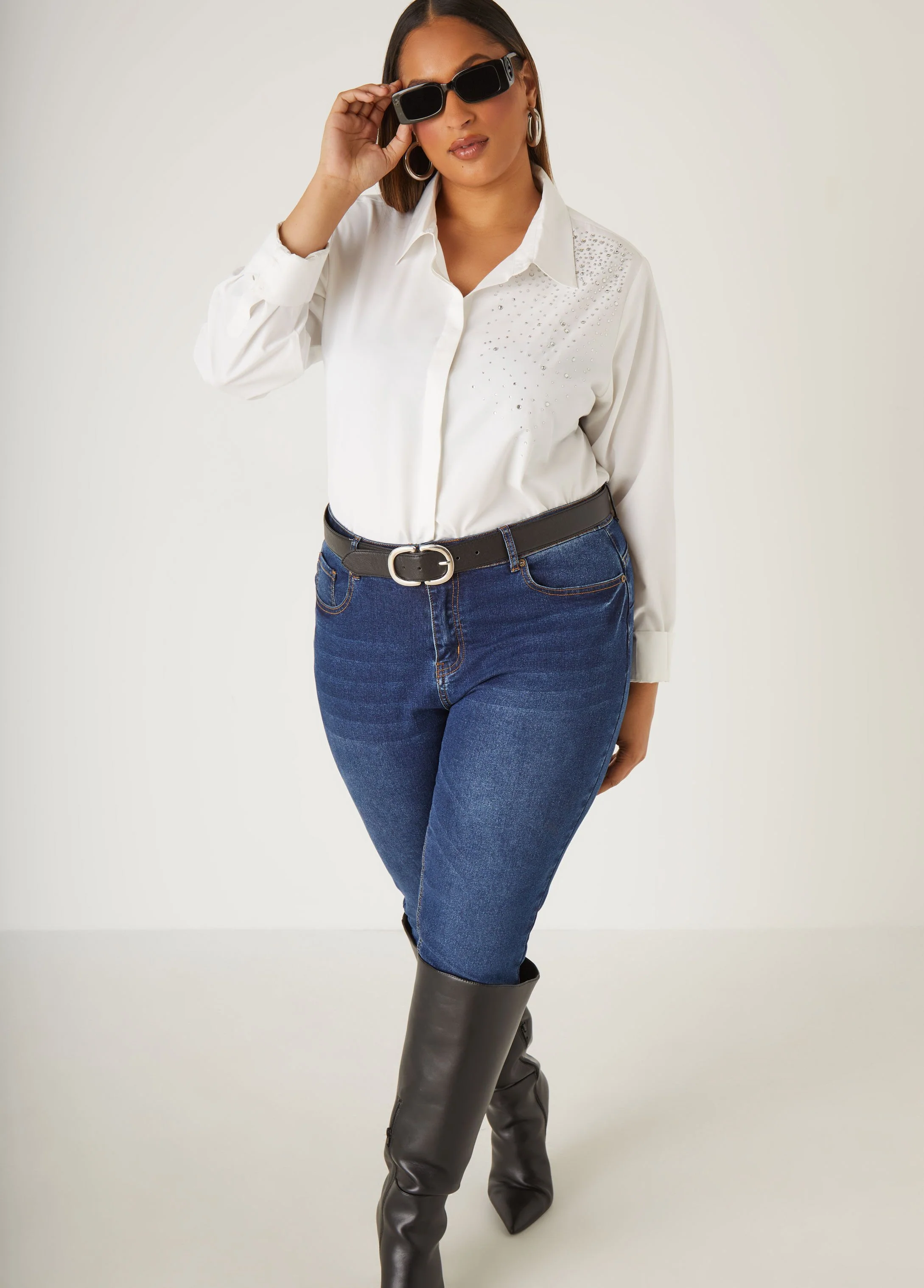 Crystal Embellished Poplin Shirt - Image 3