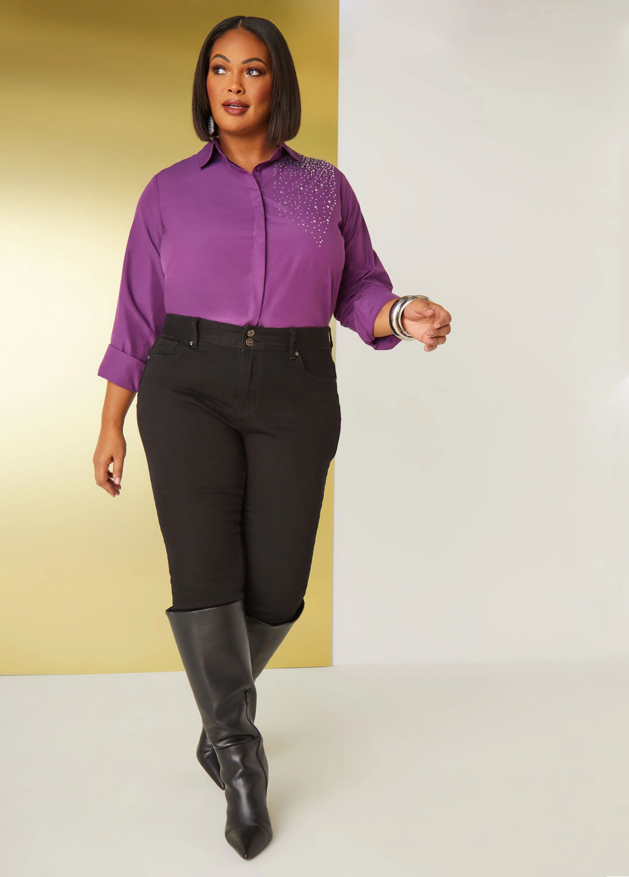 Crystal Embellished Poplin Shirt - Image 7