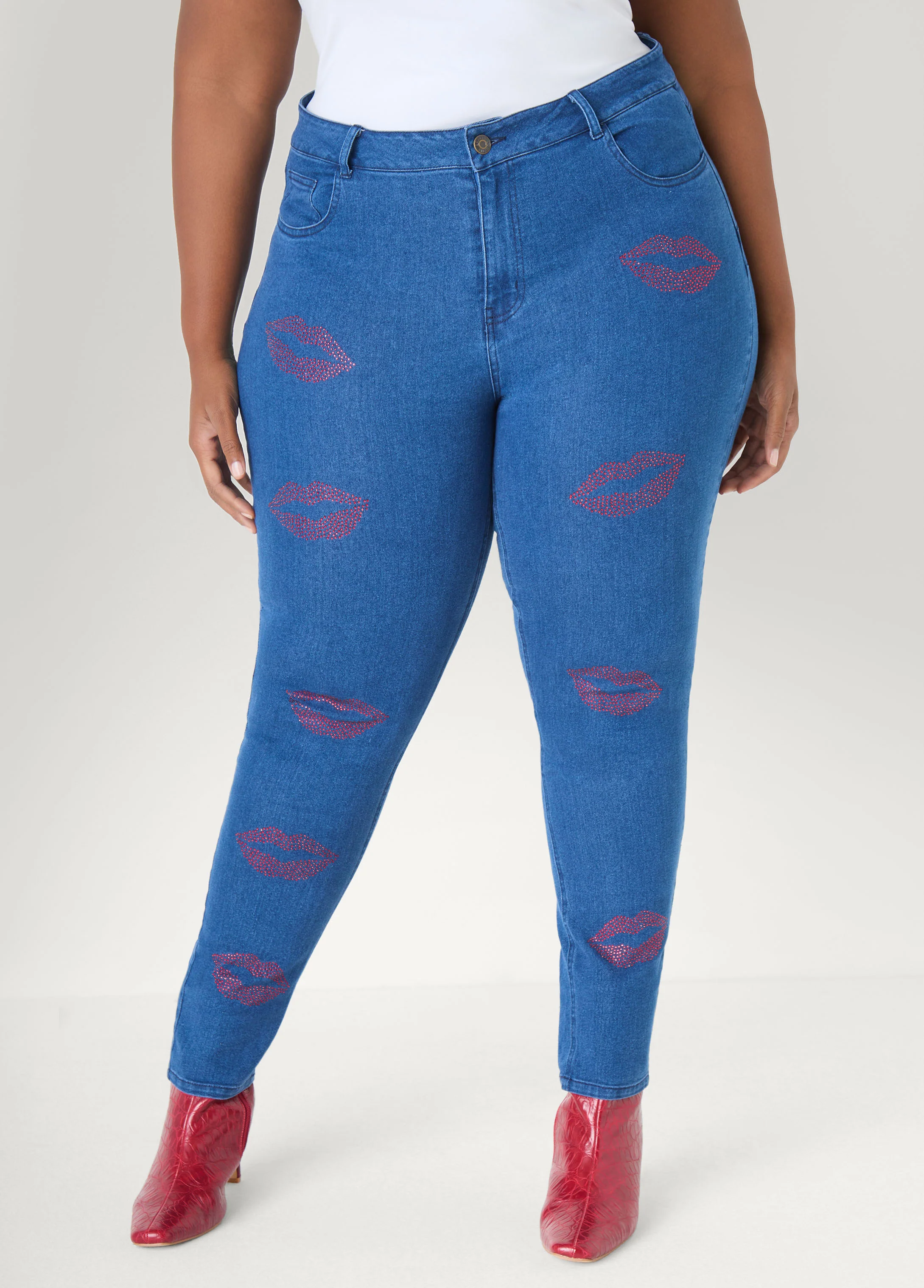 Crystal Lips Skinny Jeans - Image 3