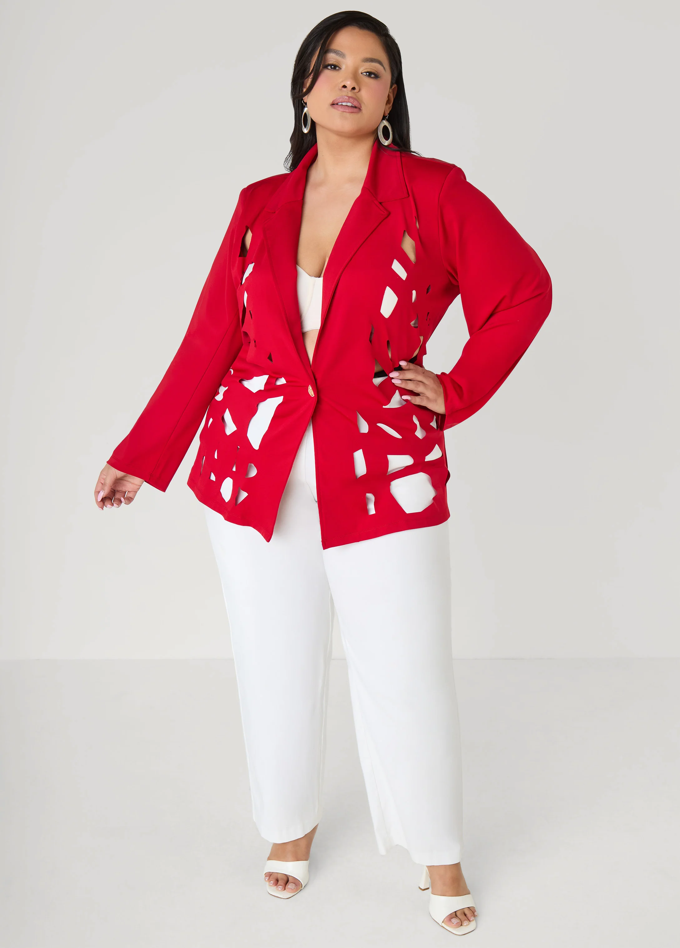 Cutout Knit Blazer - Image 3