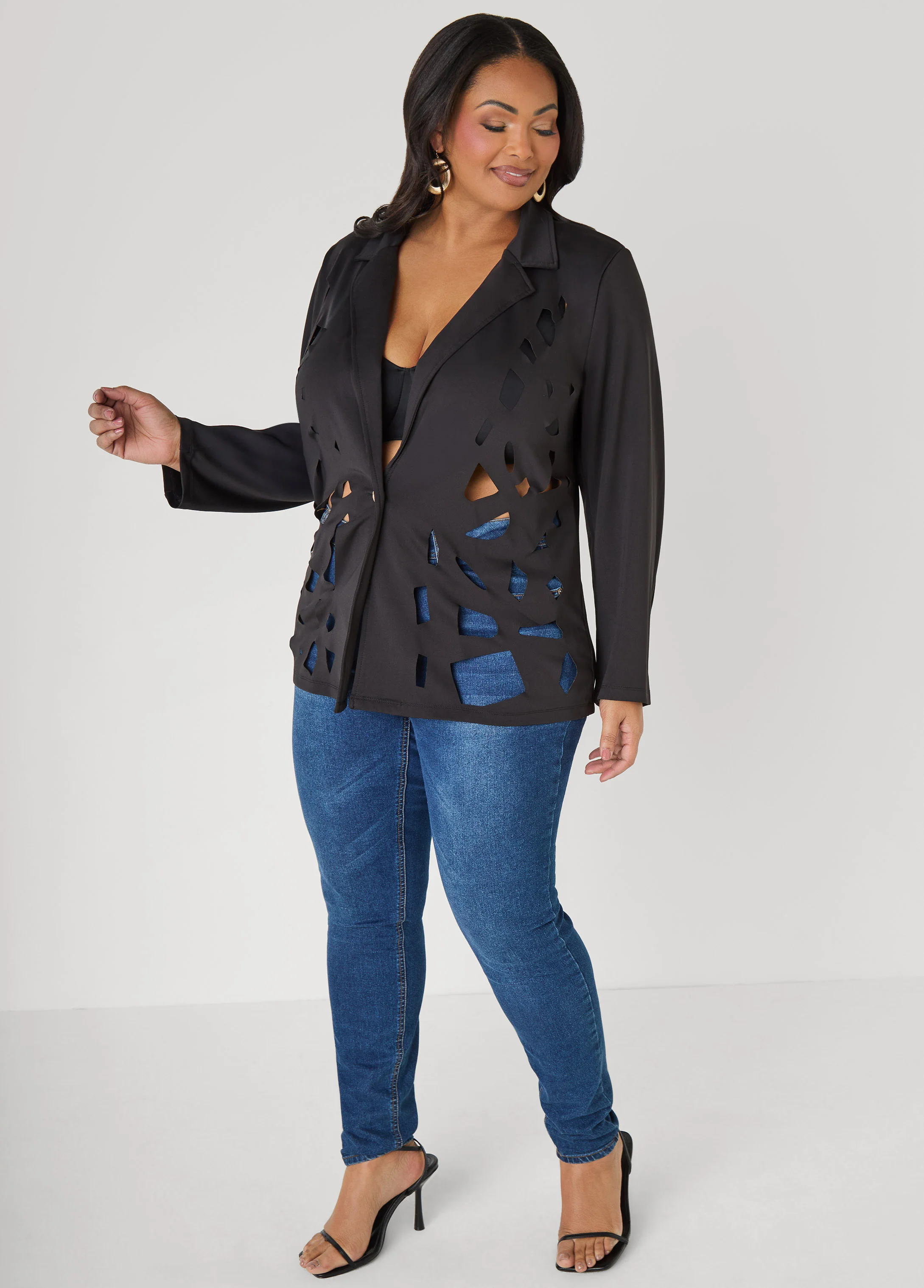Cutout Knit Blazer - Image 7