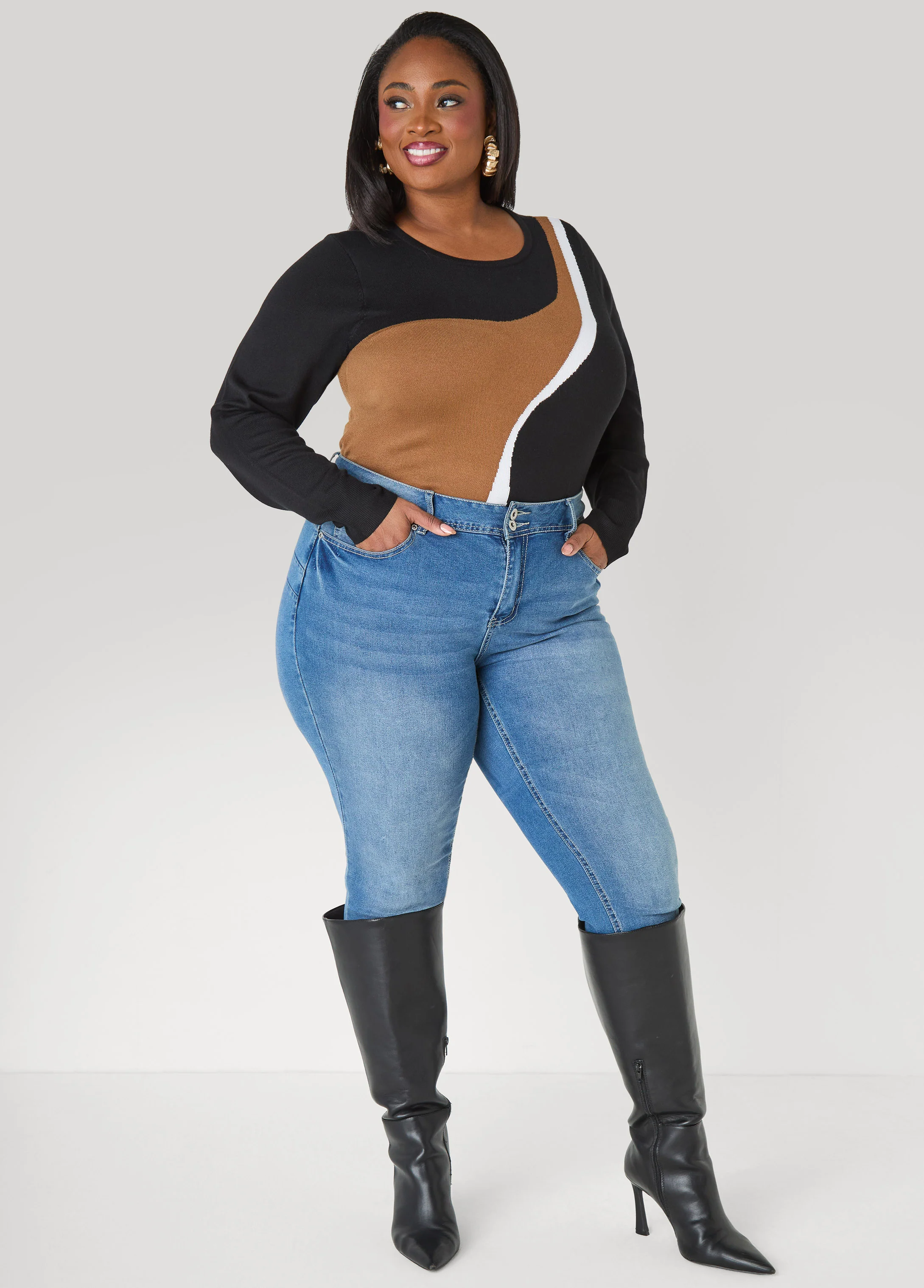 Tri Tone Intarsia Sweater - Image 3