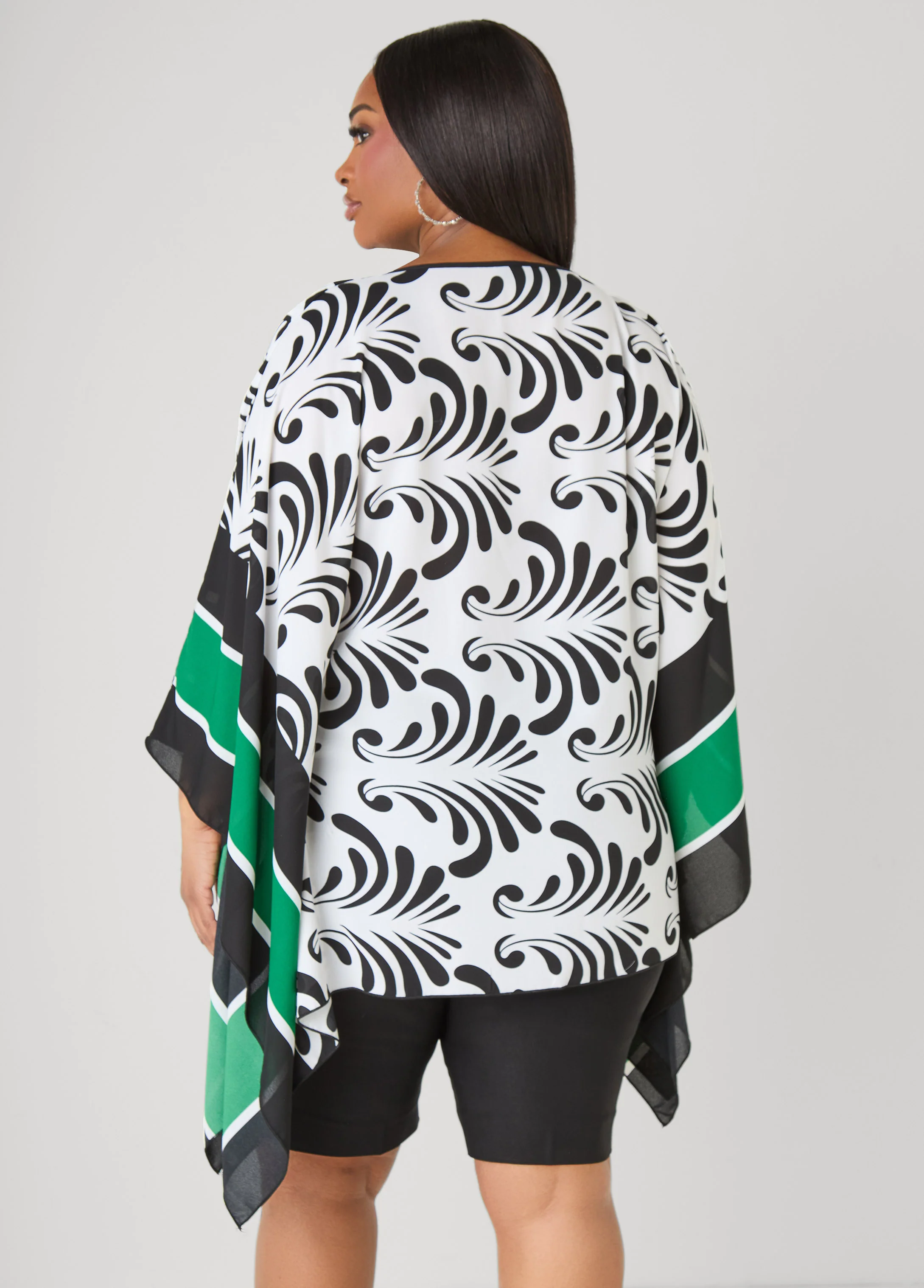 Printed Drama Sleeve Tunic - Image 2