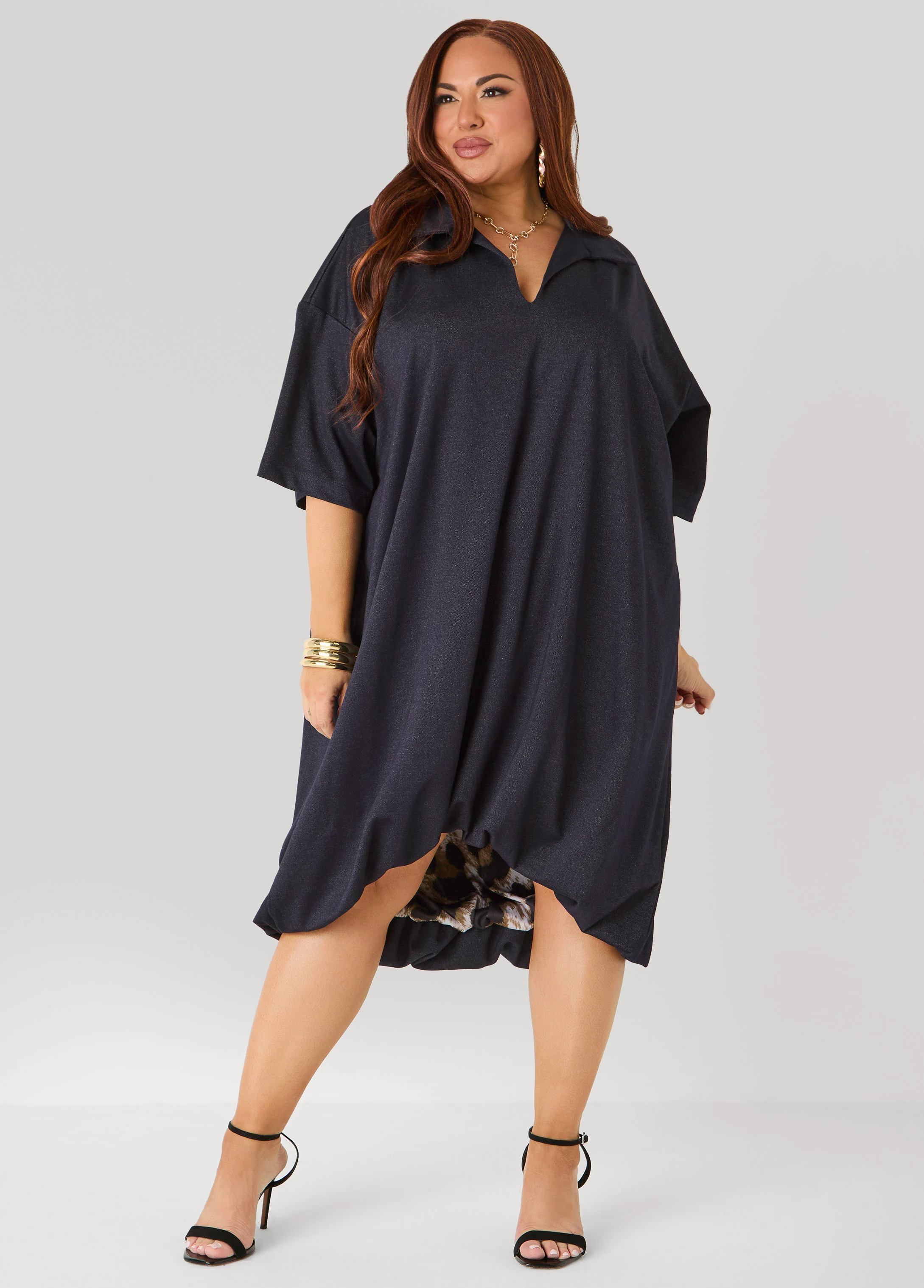Denim Hi Low Bubble Dress - Image 4