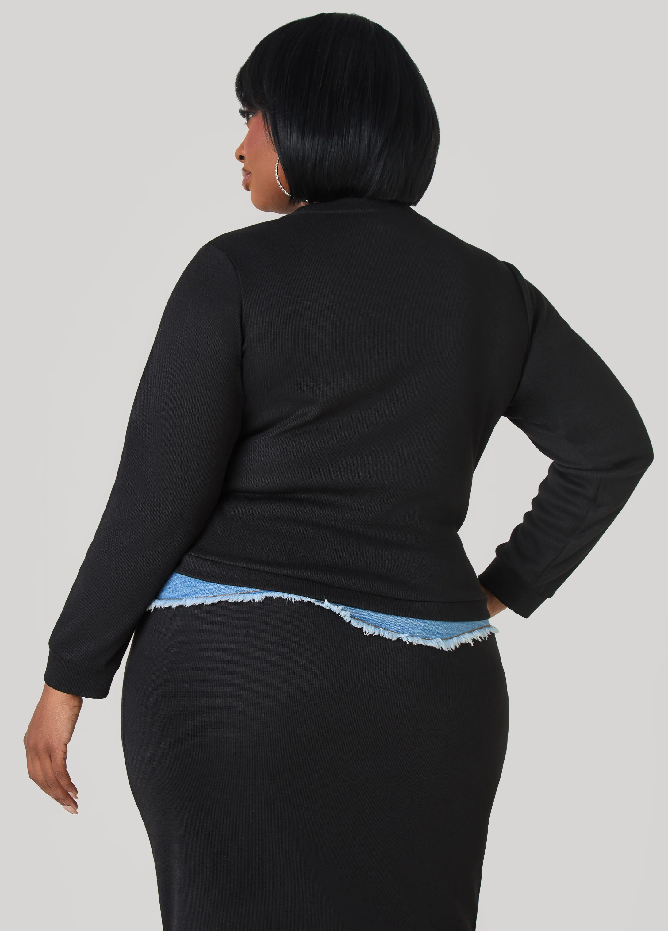 Denim Patch Pocket Crop Top - Image 2