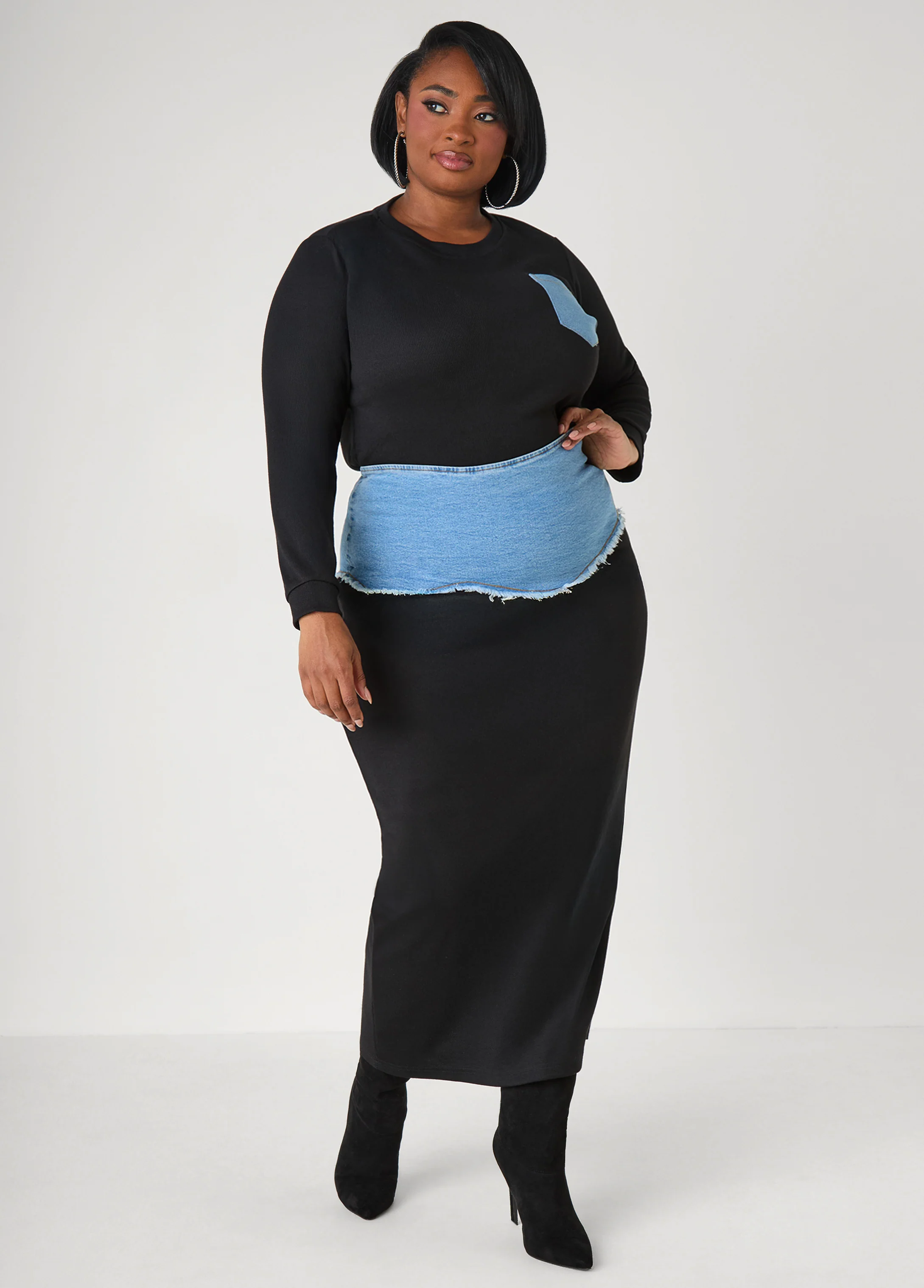 Denim Patch Pocket Crop Top - Image 4