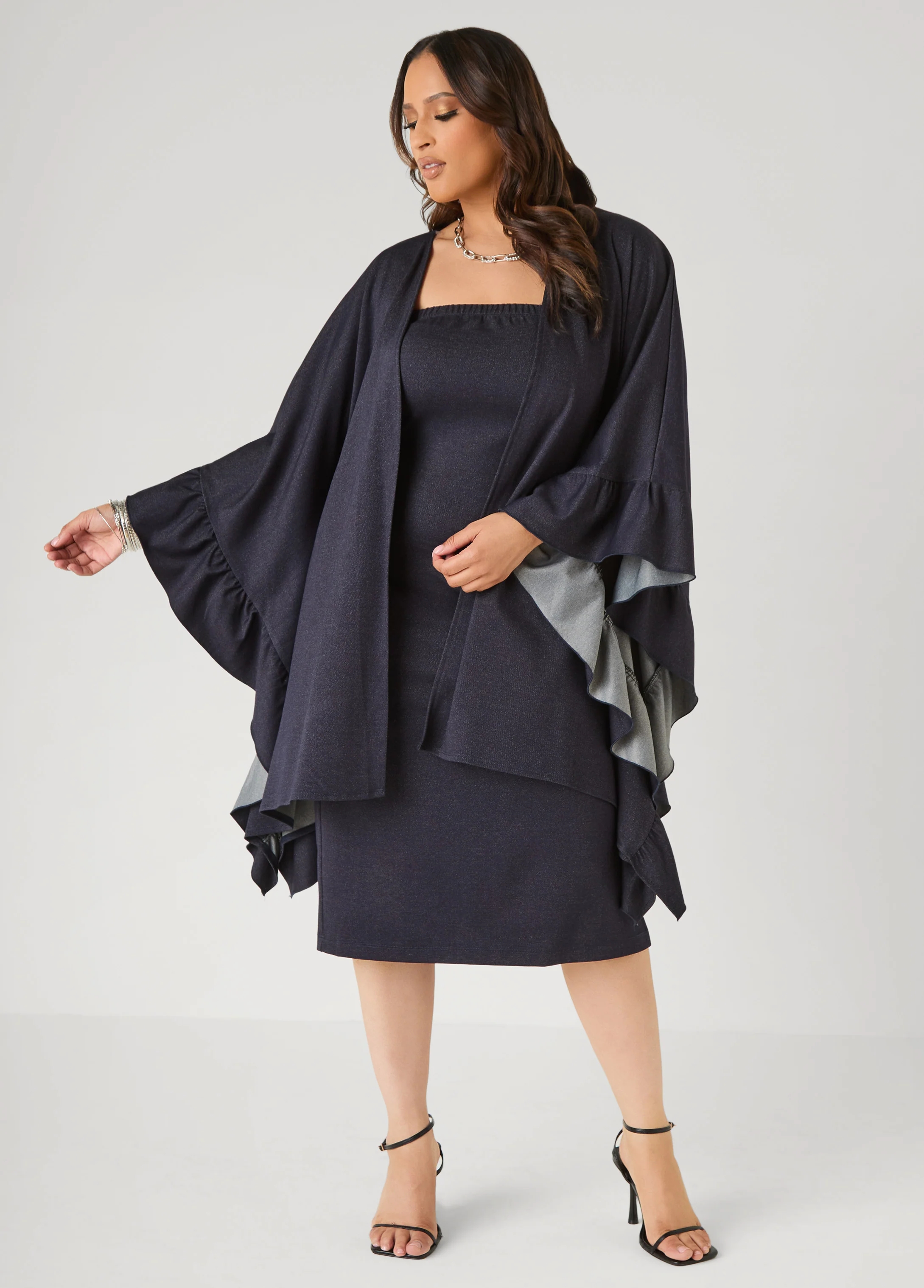 Denim Midi Tube Dress - Image 3