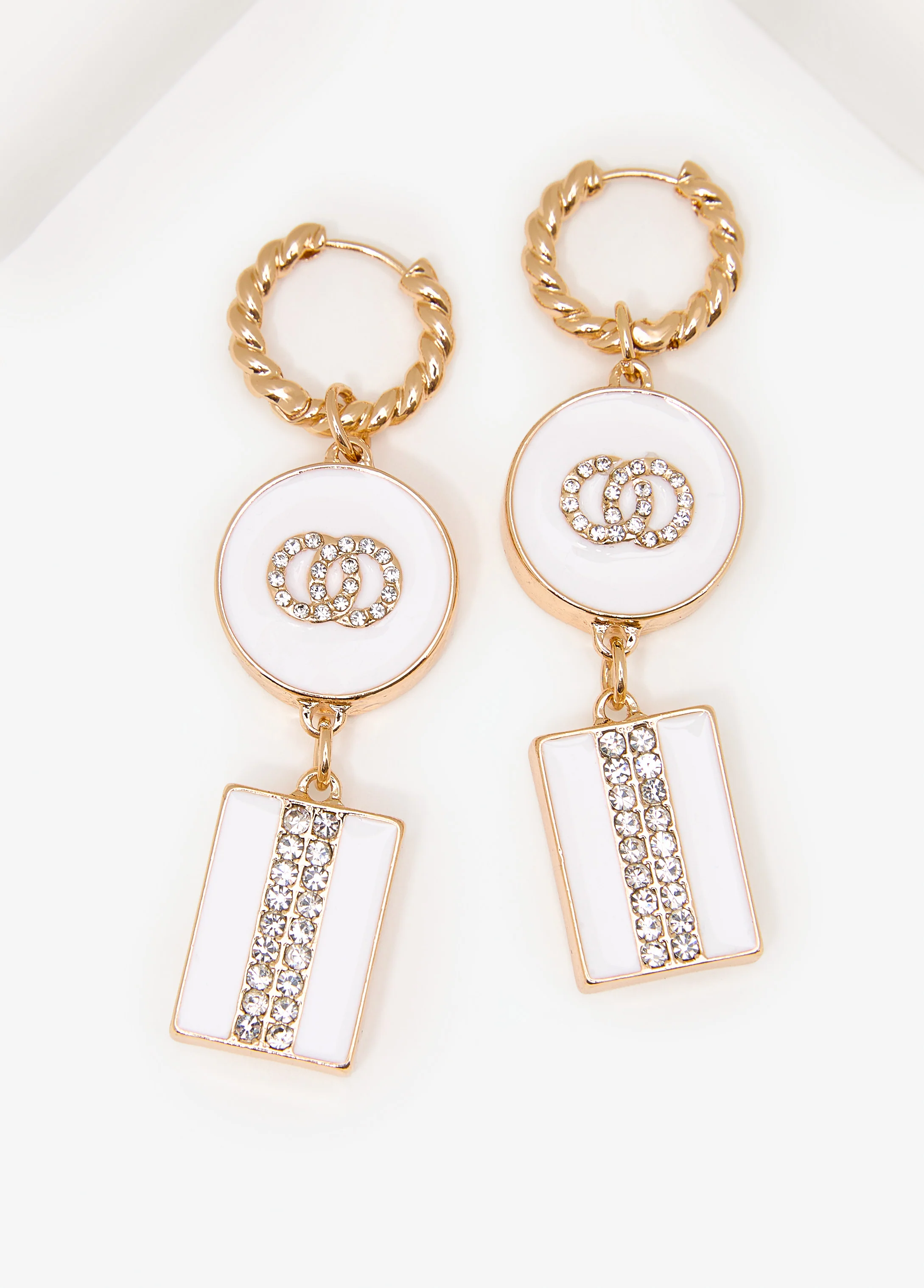 Crystal Rings Drop Earrings - Image 2