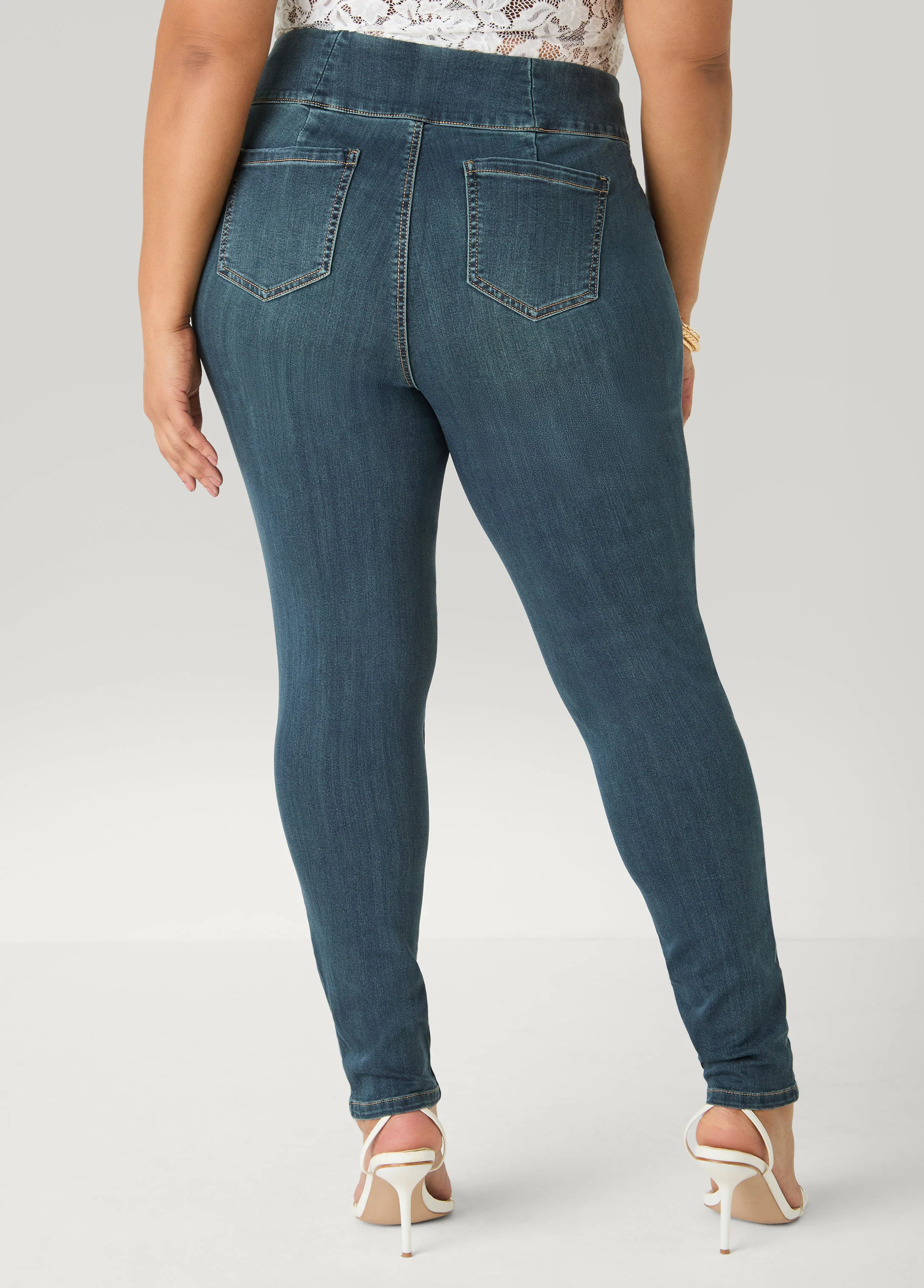 Pintucked Lace Up Jeans - Image 2