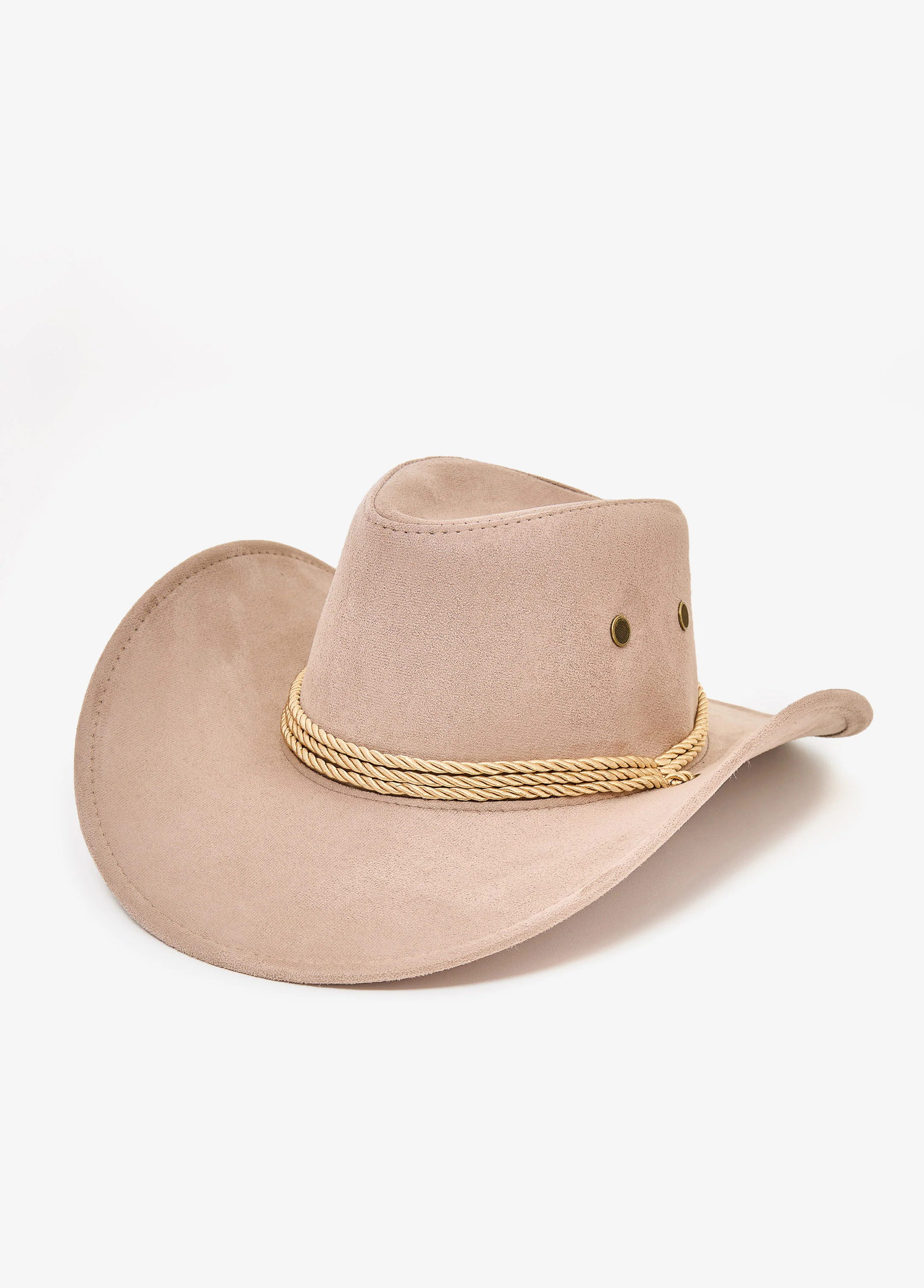 Drawstring Faux Suede Cowboy Hat - Image 2