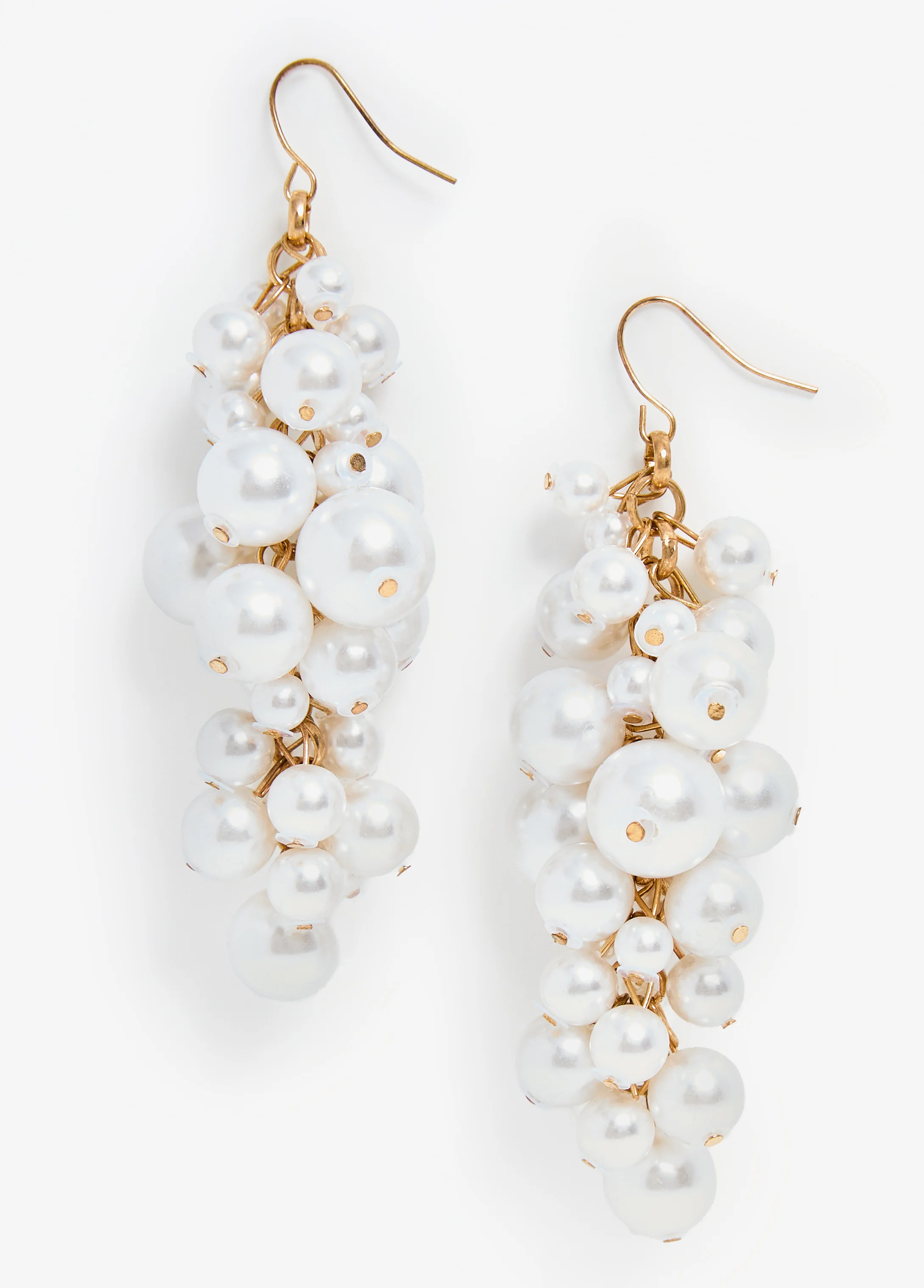 Cluster Faux Pearl Earrings - Image 2