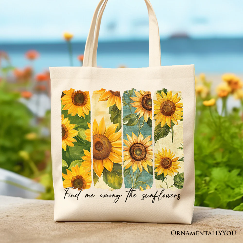 Among the Sunflowers Canvas Tote Bag - Image 3