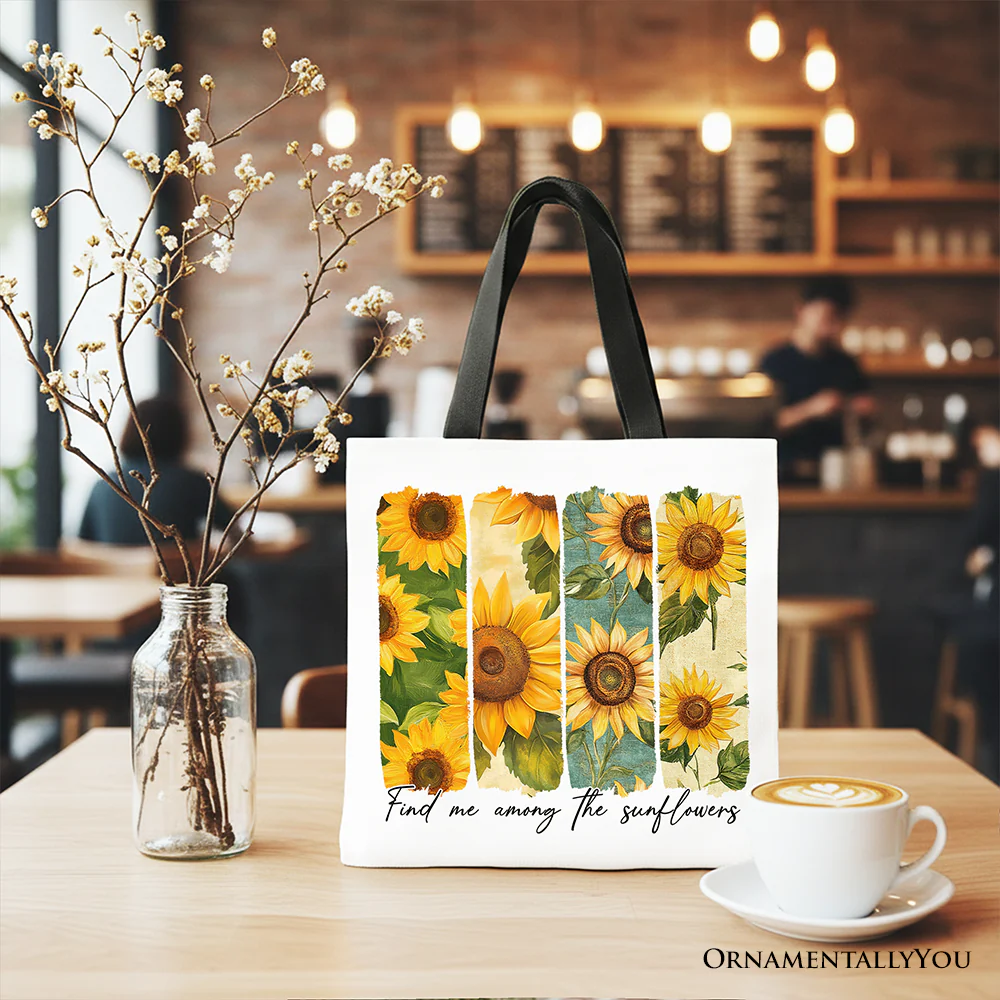 Among the Sunflowers Canvas Tote Bag - Image 6