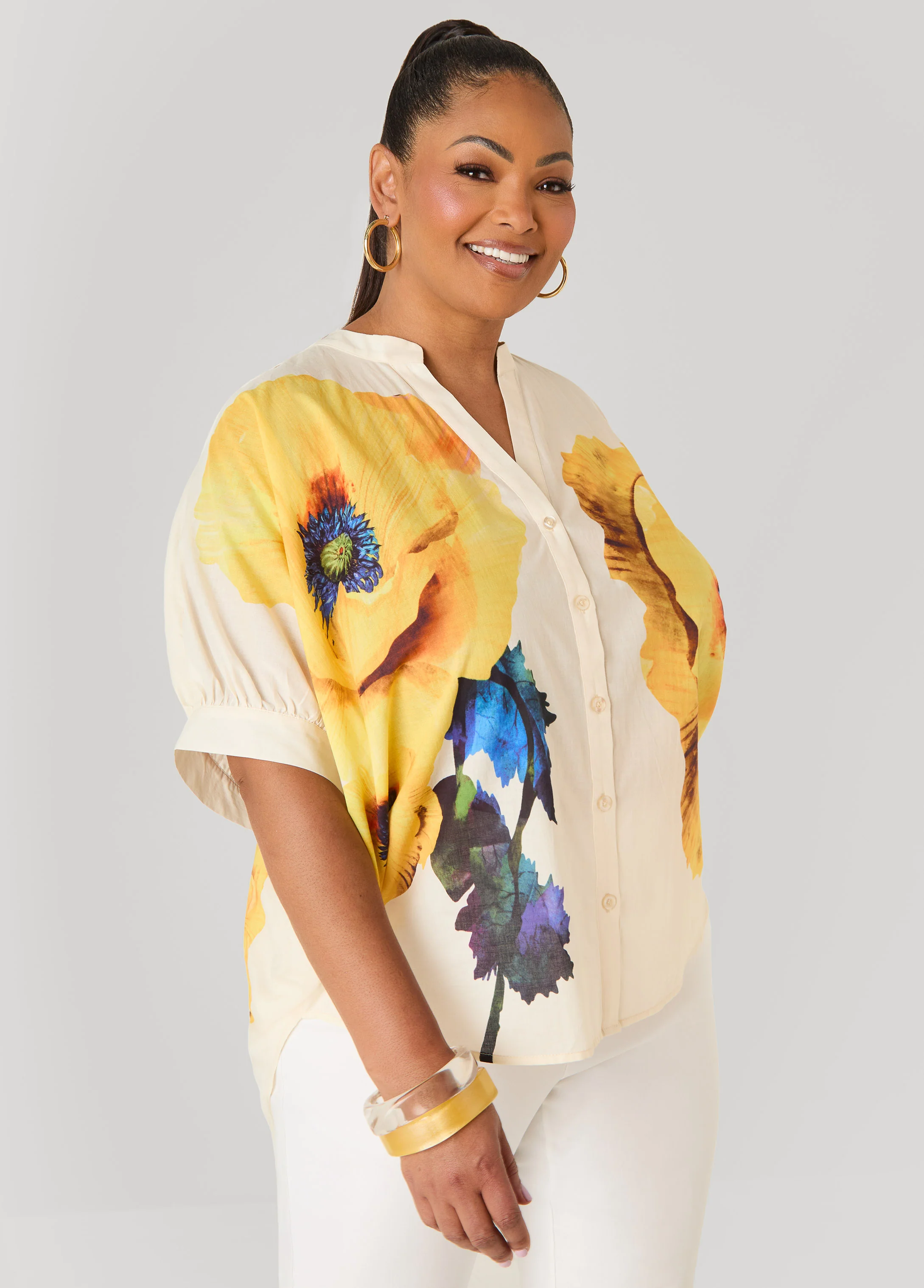 Floral Print Cotton Shirt - Image 4