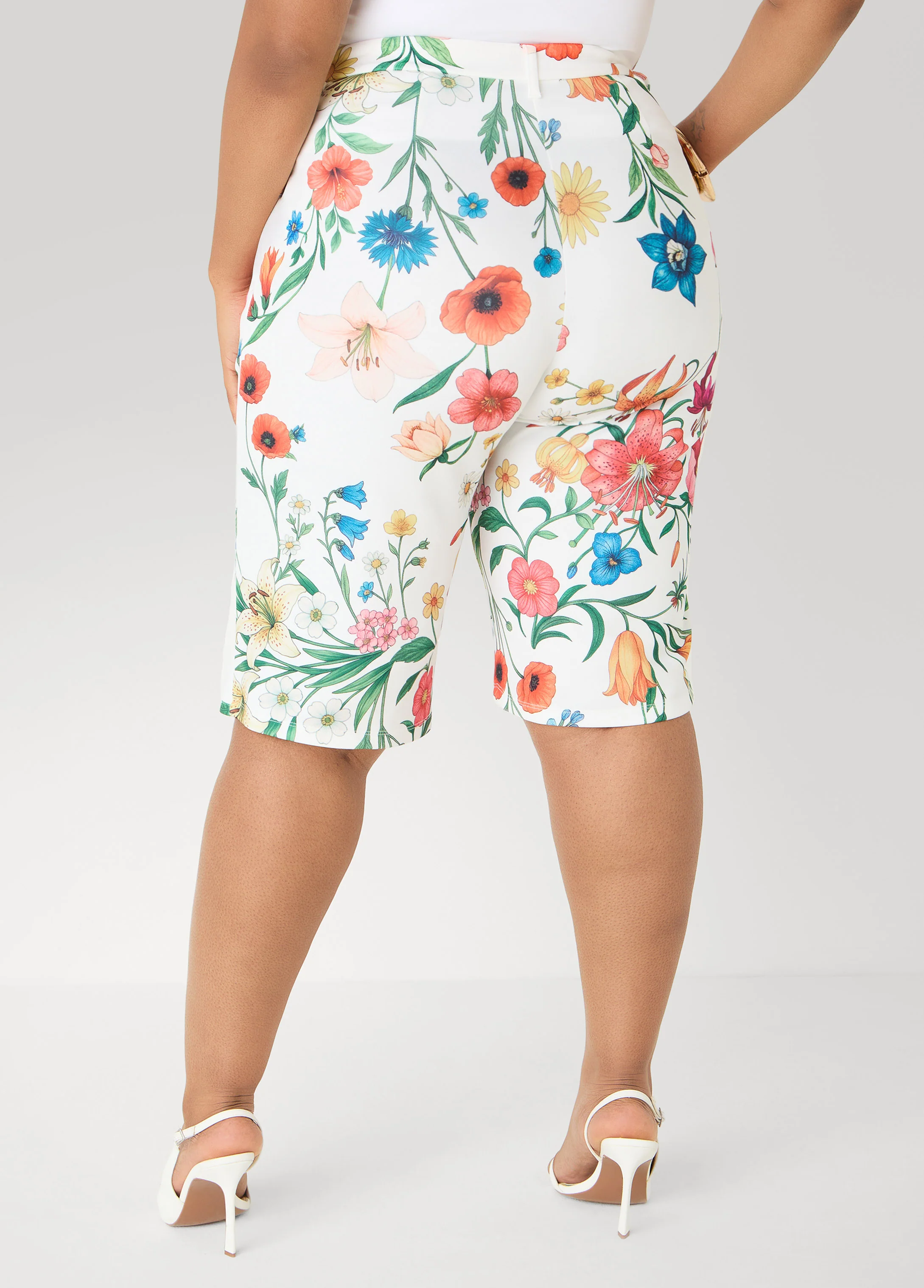 Pleated Floral Shorts - Image 2