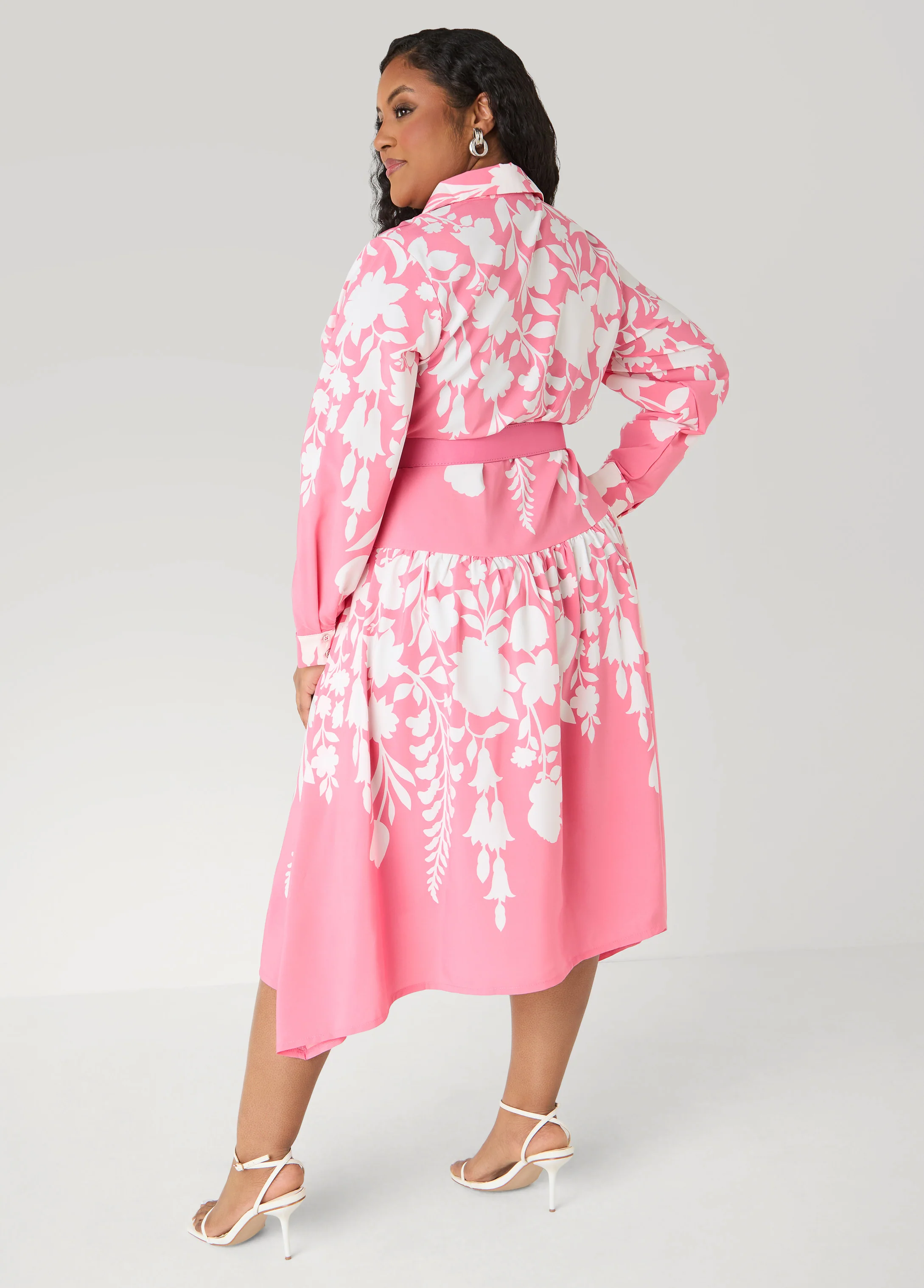 Belted Floral Midaxi Shirtdress - Image 2