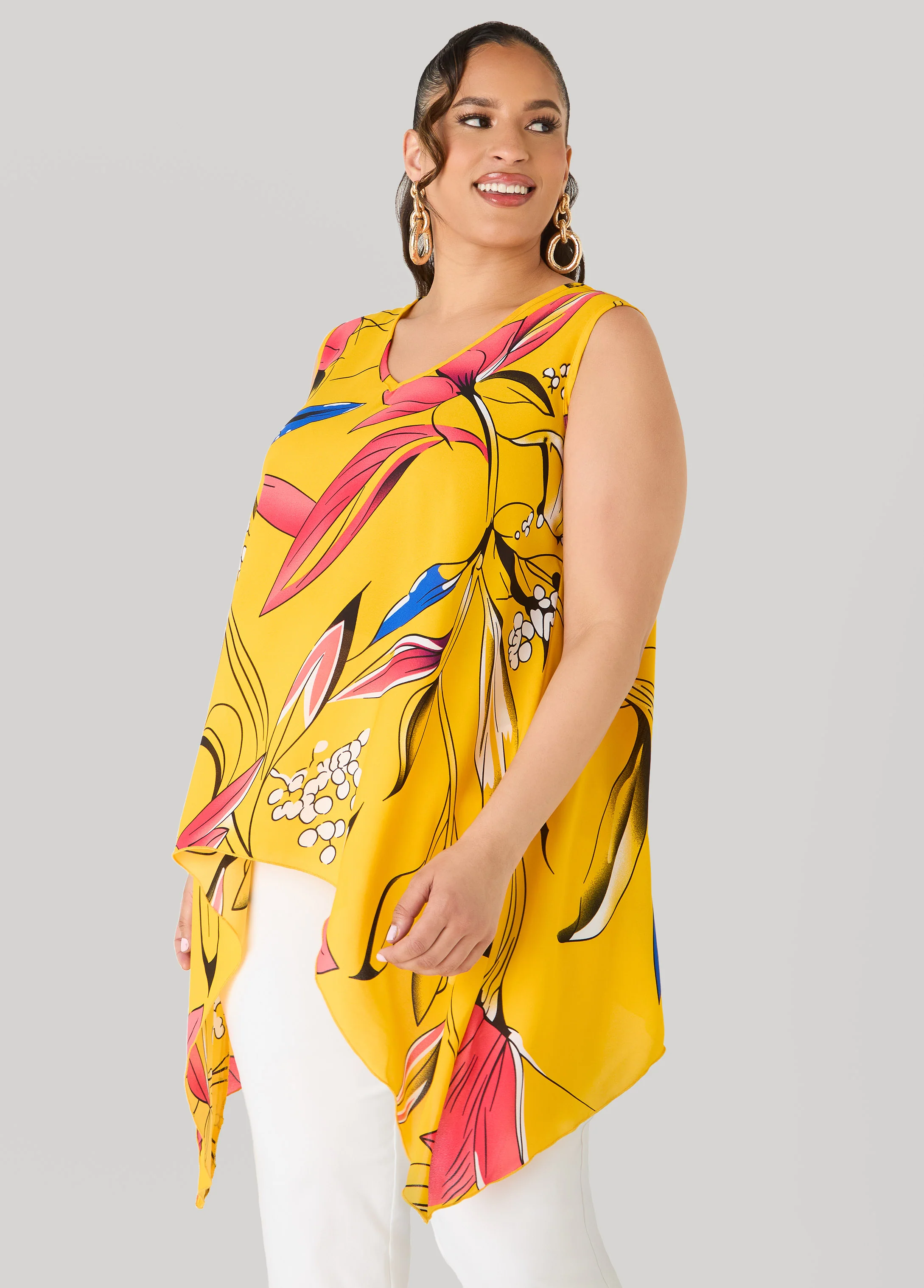 Floral Print Handkerchief Top - Image 4