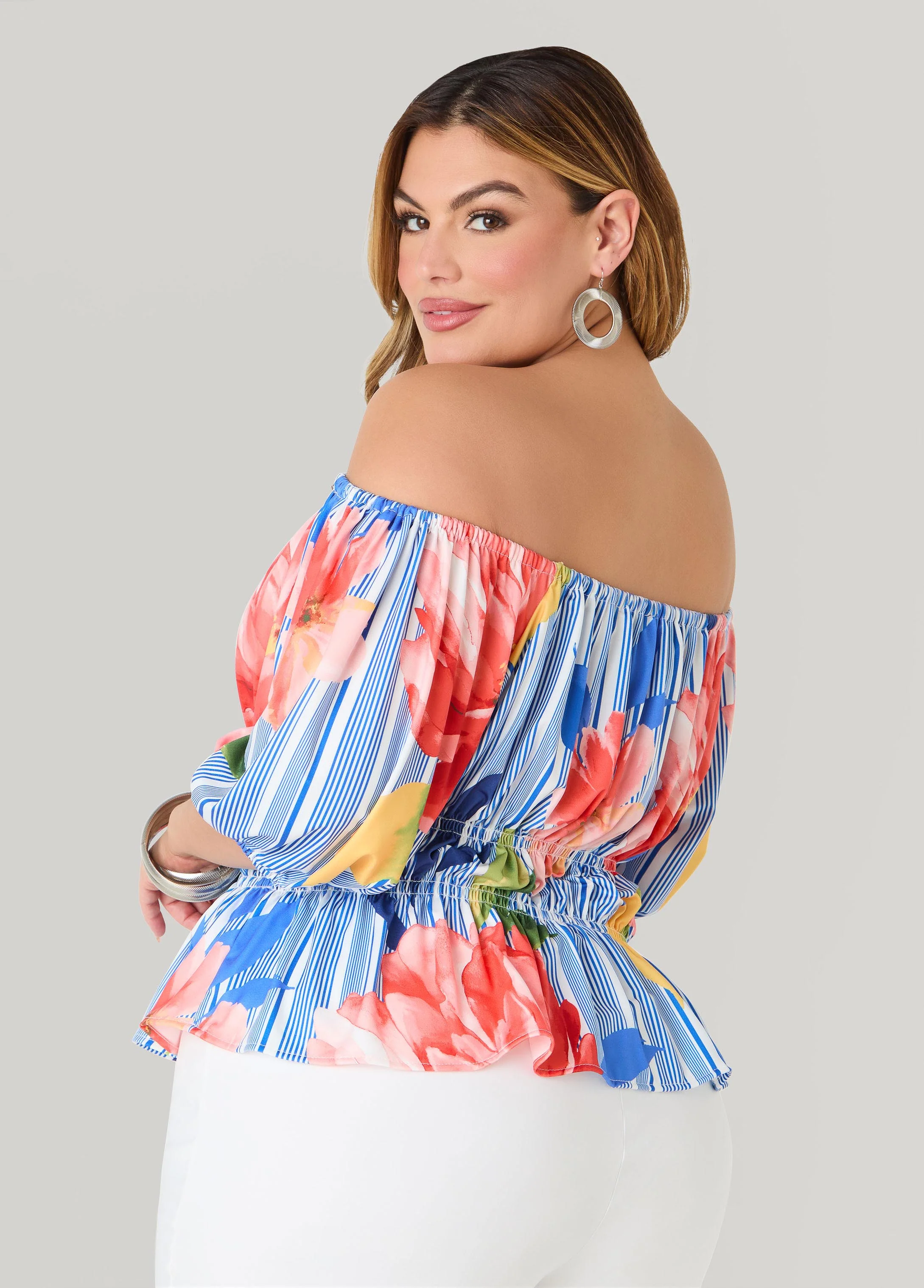 Off The Shoulder Floral Top - Image 2