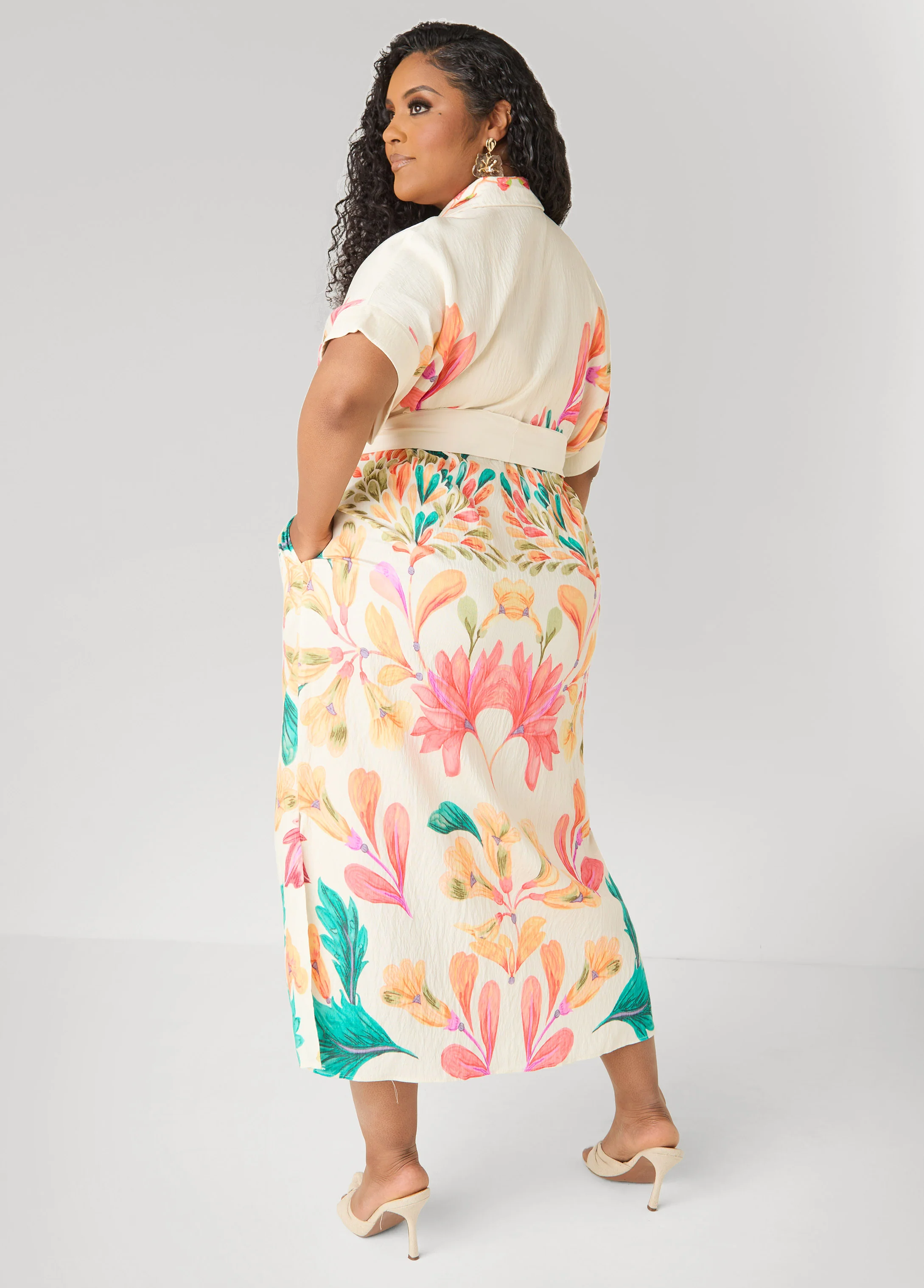 Floral Print Maxi Shirtdress - Image 2