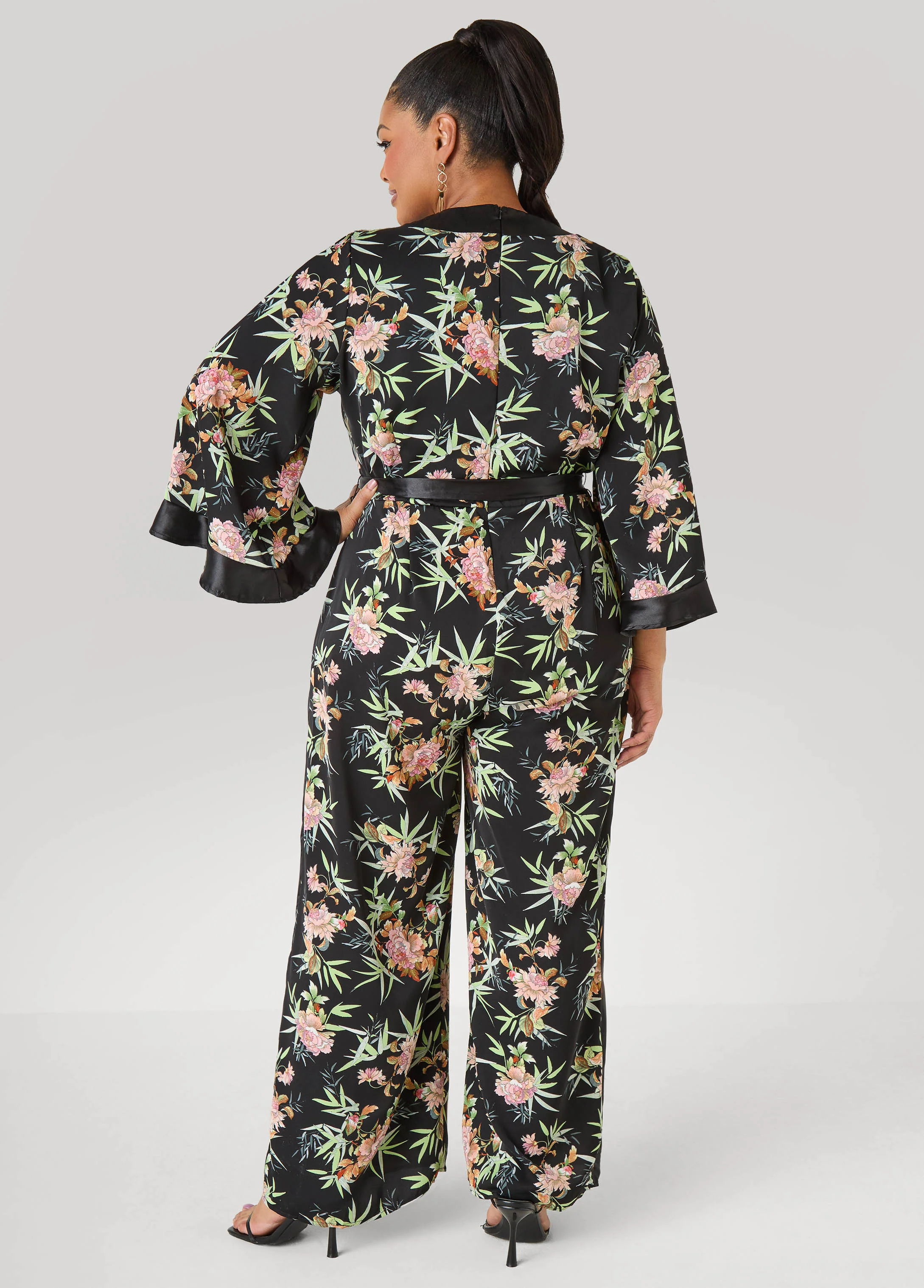 Floral Faux Wrap Jumpsuit - Image 6