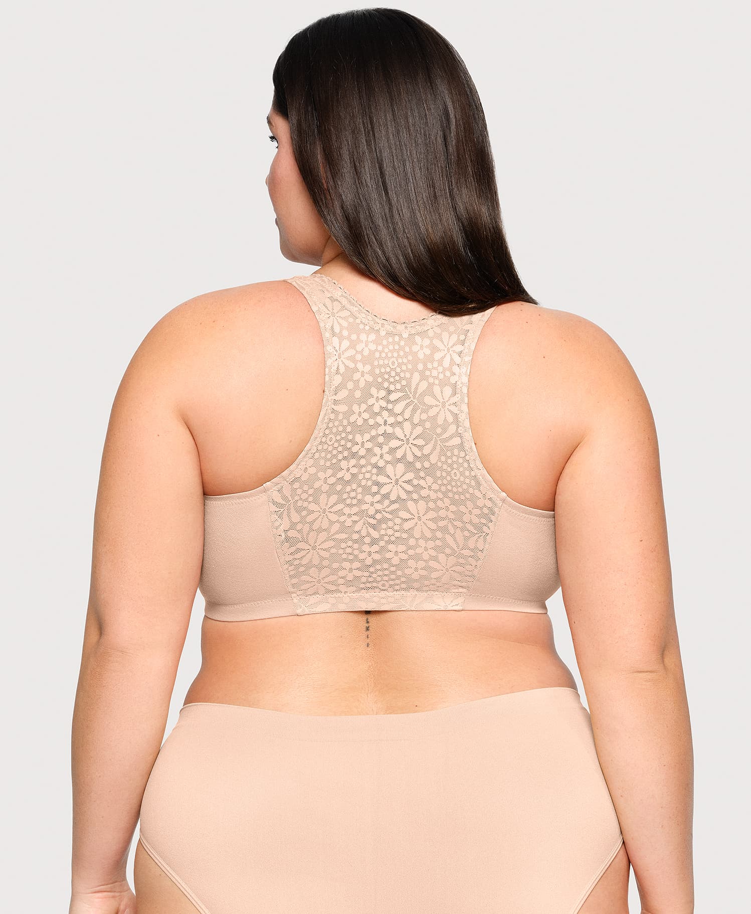 Lace Panel T Back Comfort Bra - Image 2