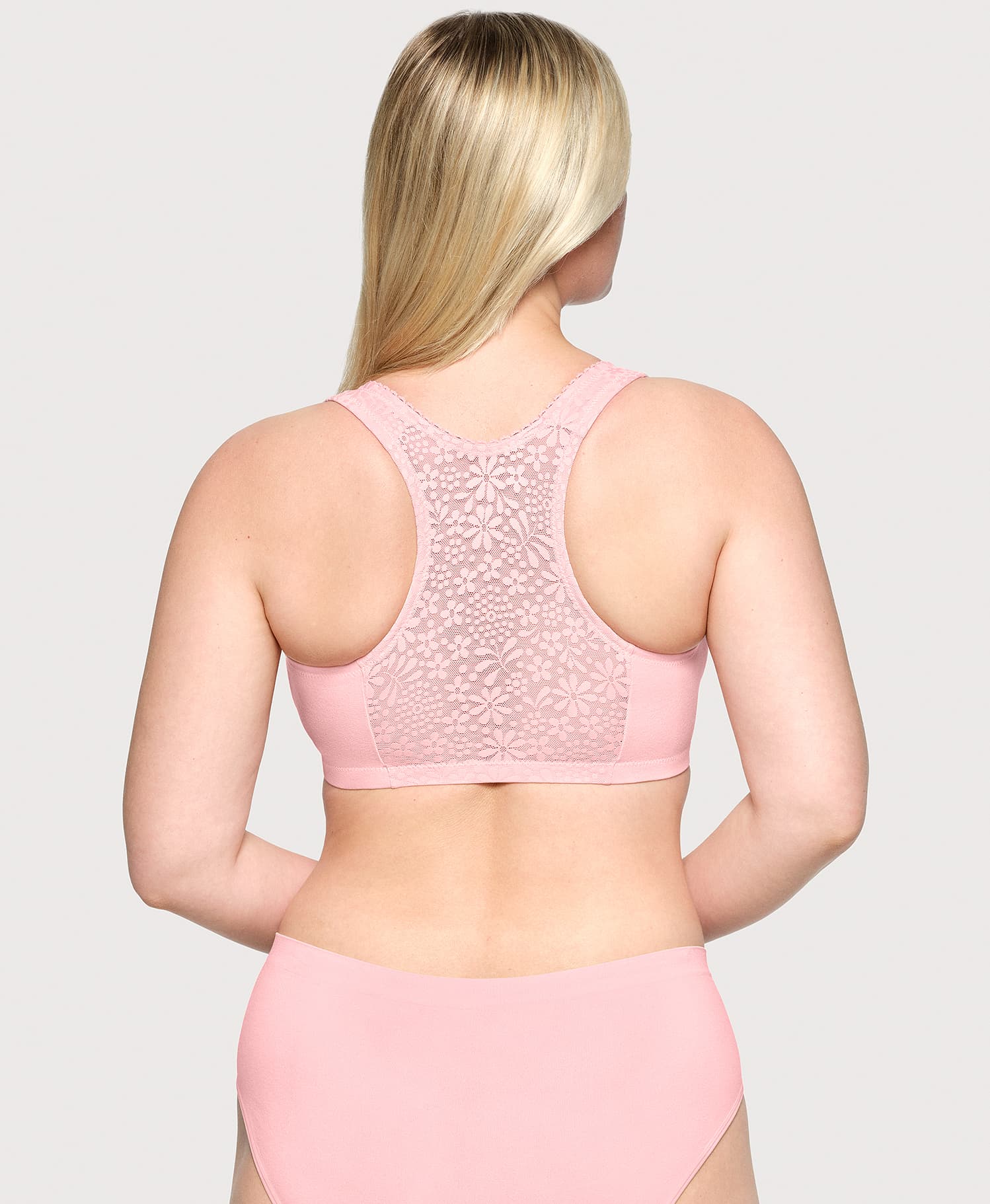 T Back Lace Panel Comfort Bra - Image 2