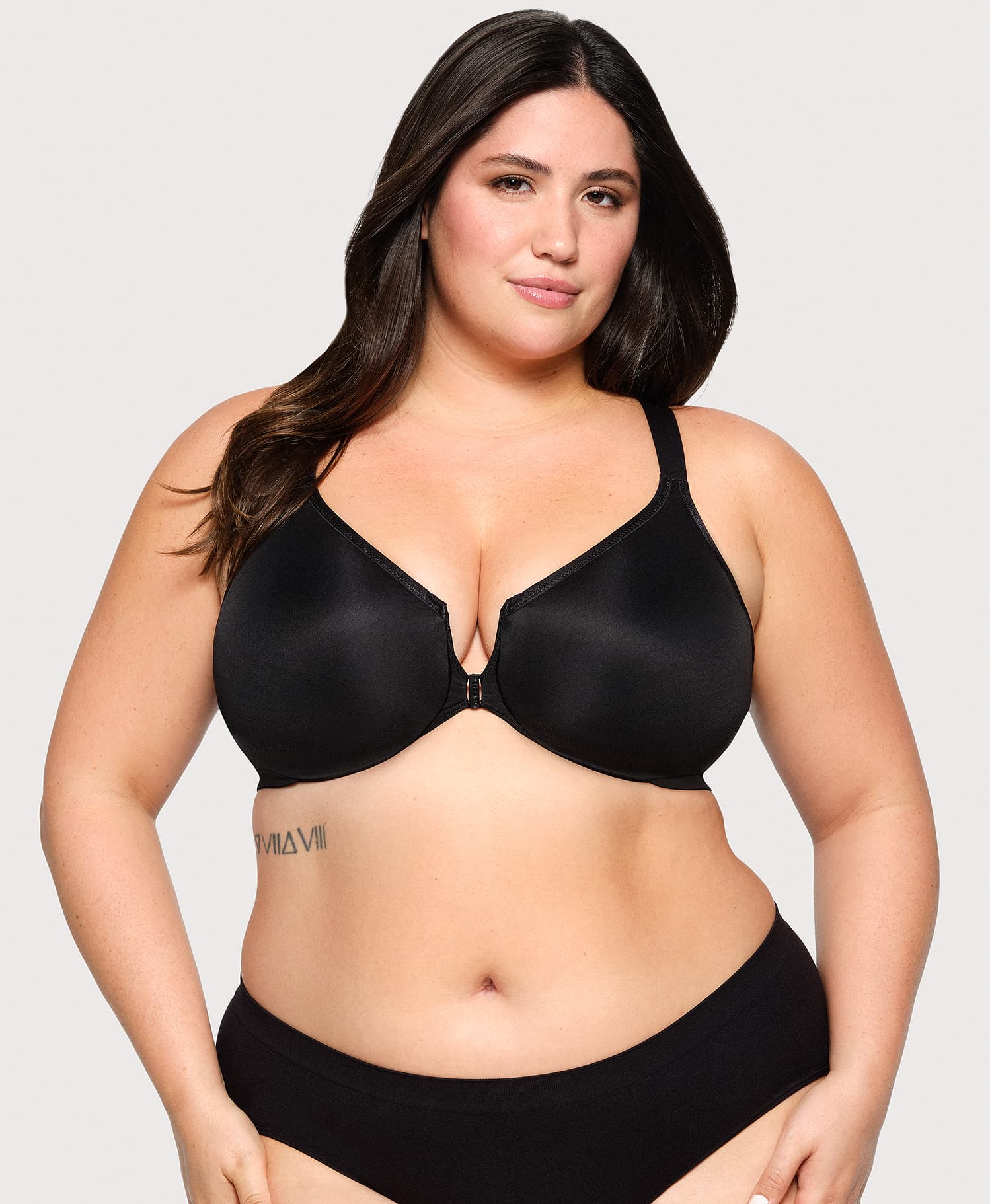 Front-Closure Posture Back WonderWire Bra Black - Image 3