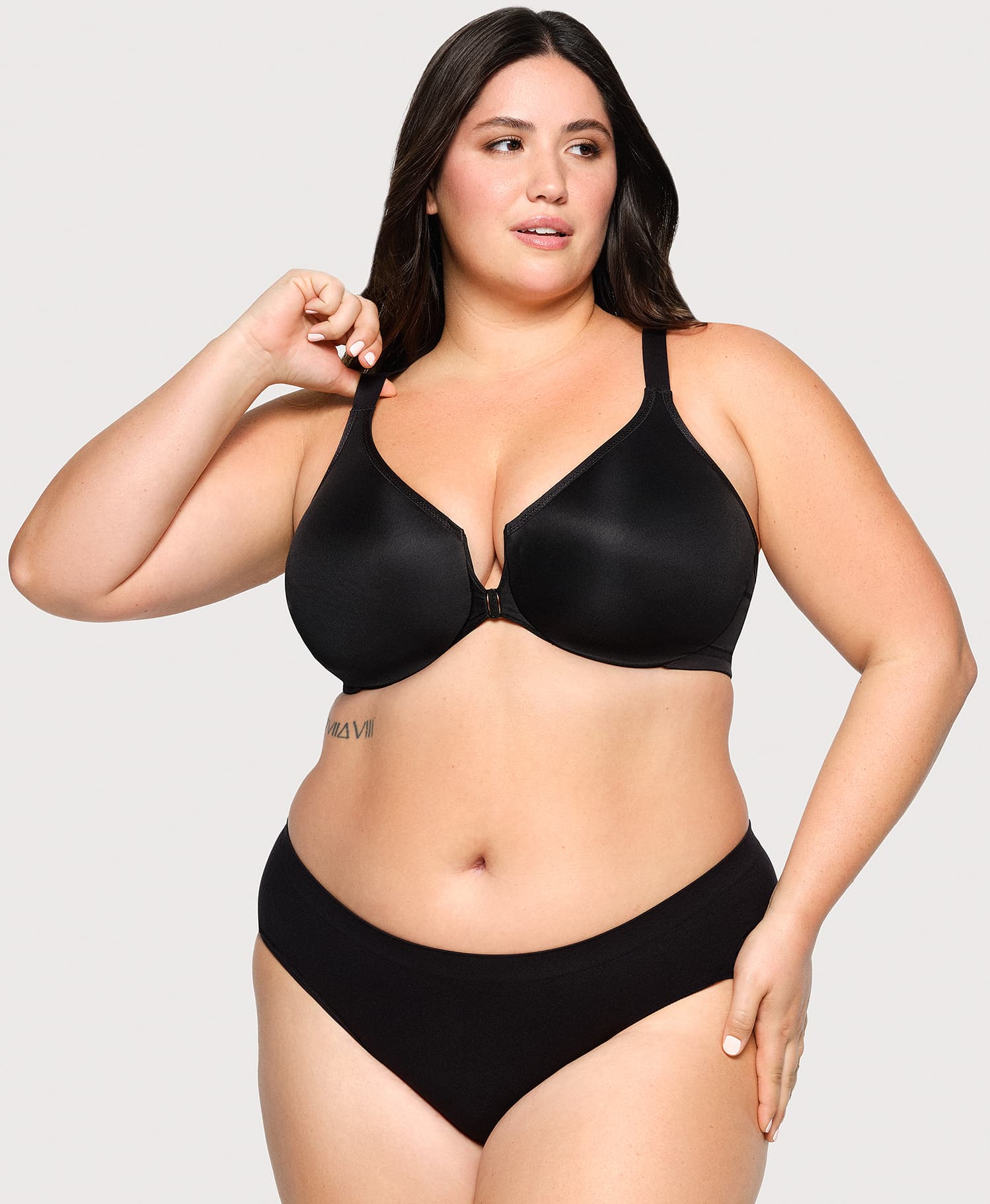 Front-Closure Posture Back WonderWire Bra Black - Image 5