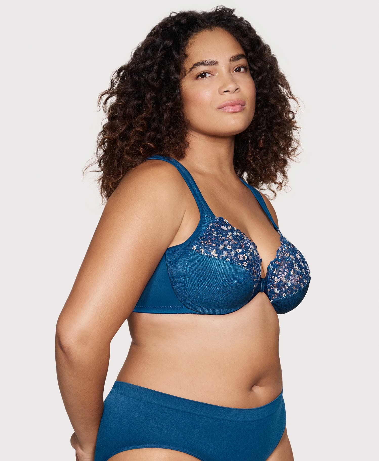 Front-Closure WonderWire Bra Dark Denim - Image 3