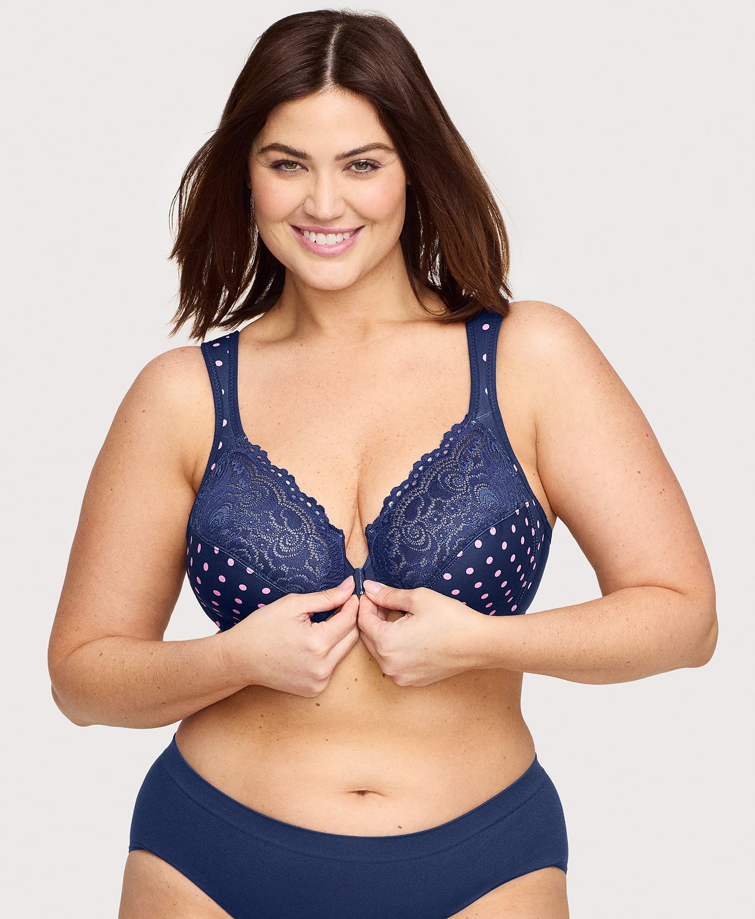 Front-Closure WonderWire Bra Navy Print - Image 3