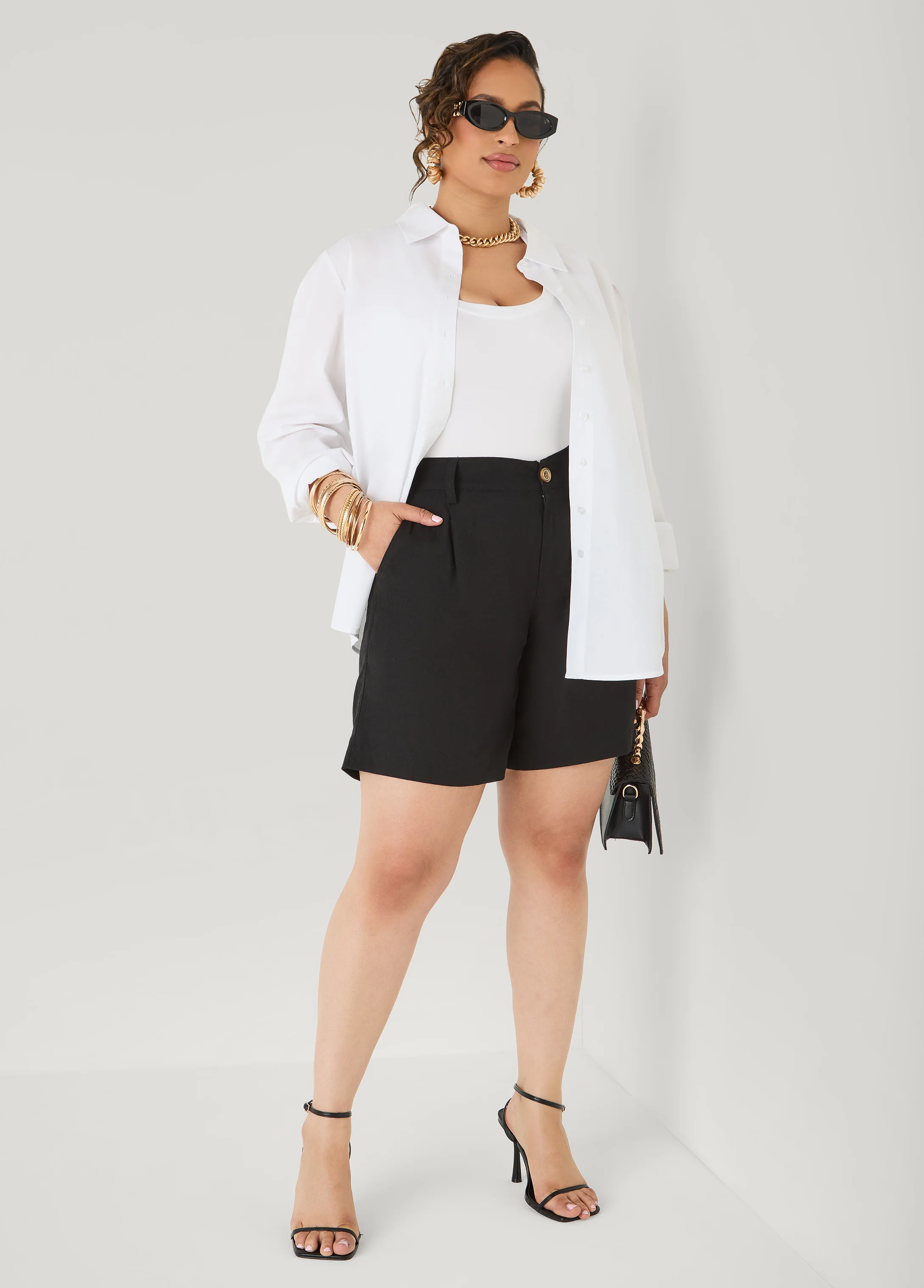 Pleated Linen Blend Shorts - Image 9