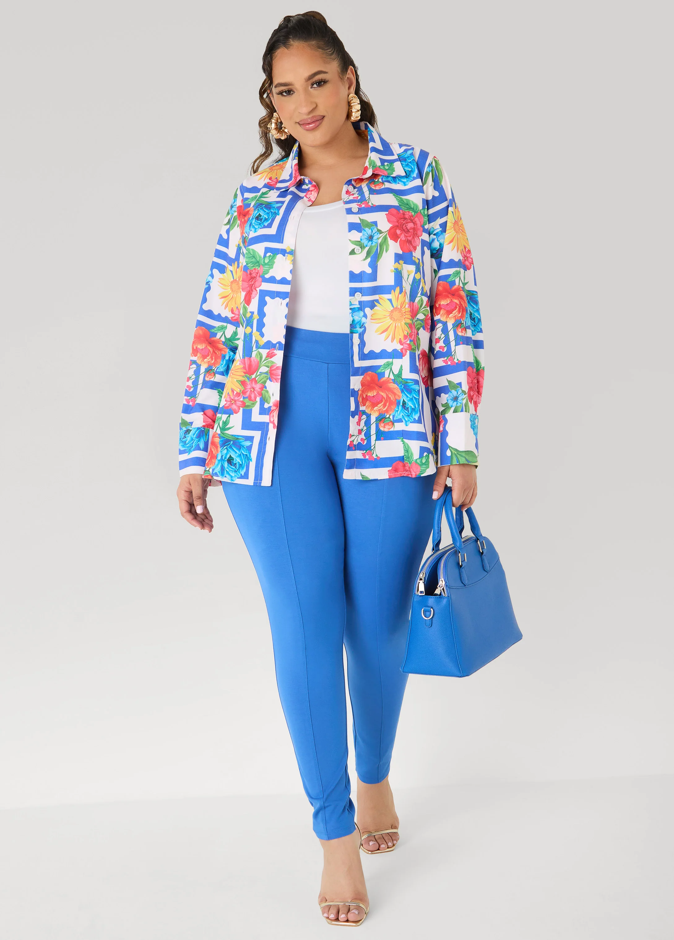 Floral Print Collared Shirt - Image 3