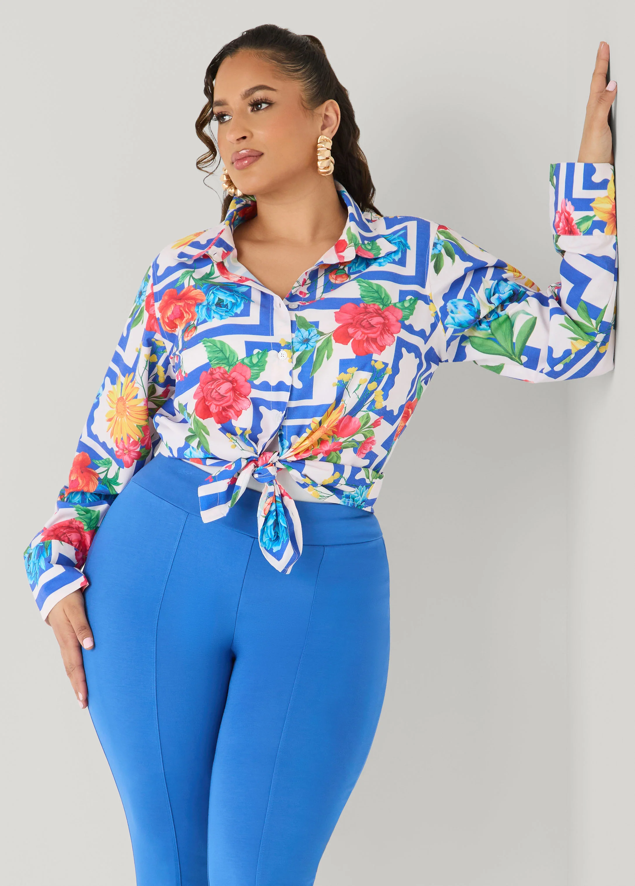 Floral Print Collared Shirt - Image 4