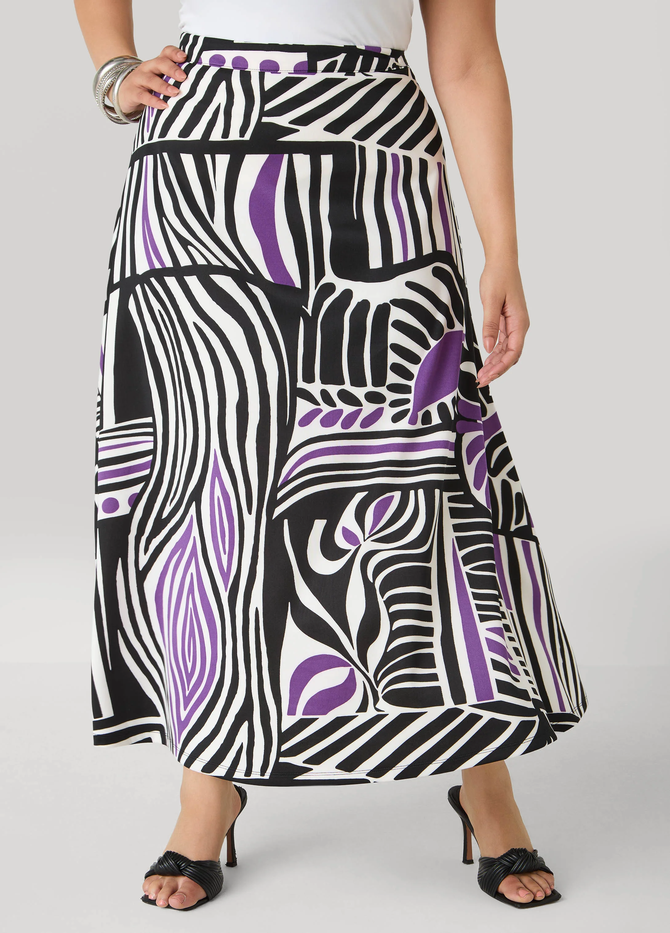 Geo Print Scuba Maxi Skirt - Image 3