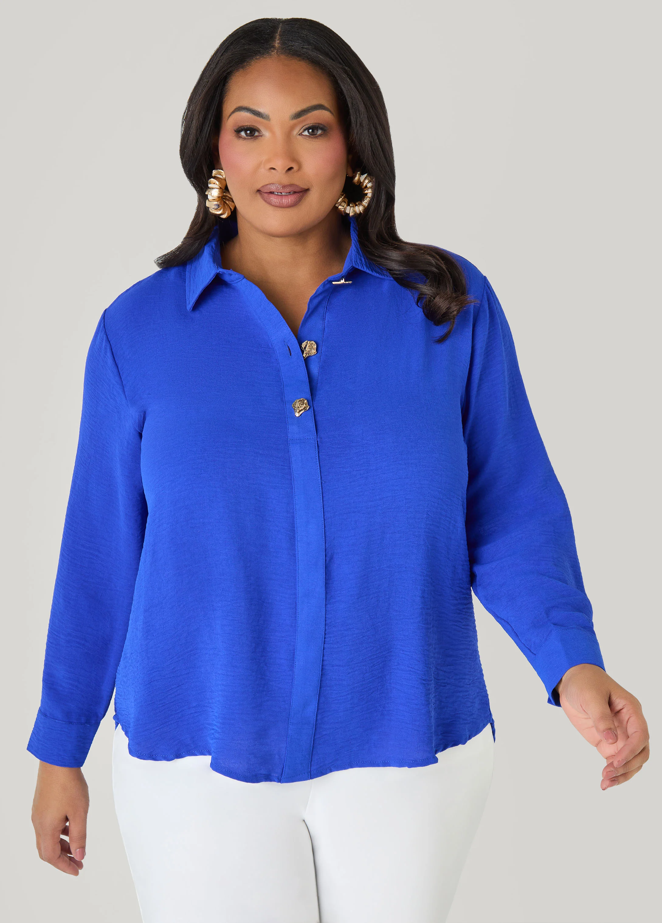 Button Embellished Textured Shirt - Image 5