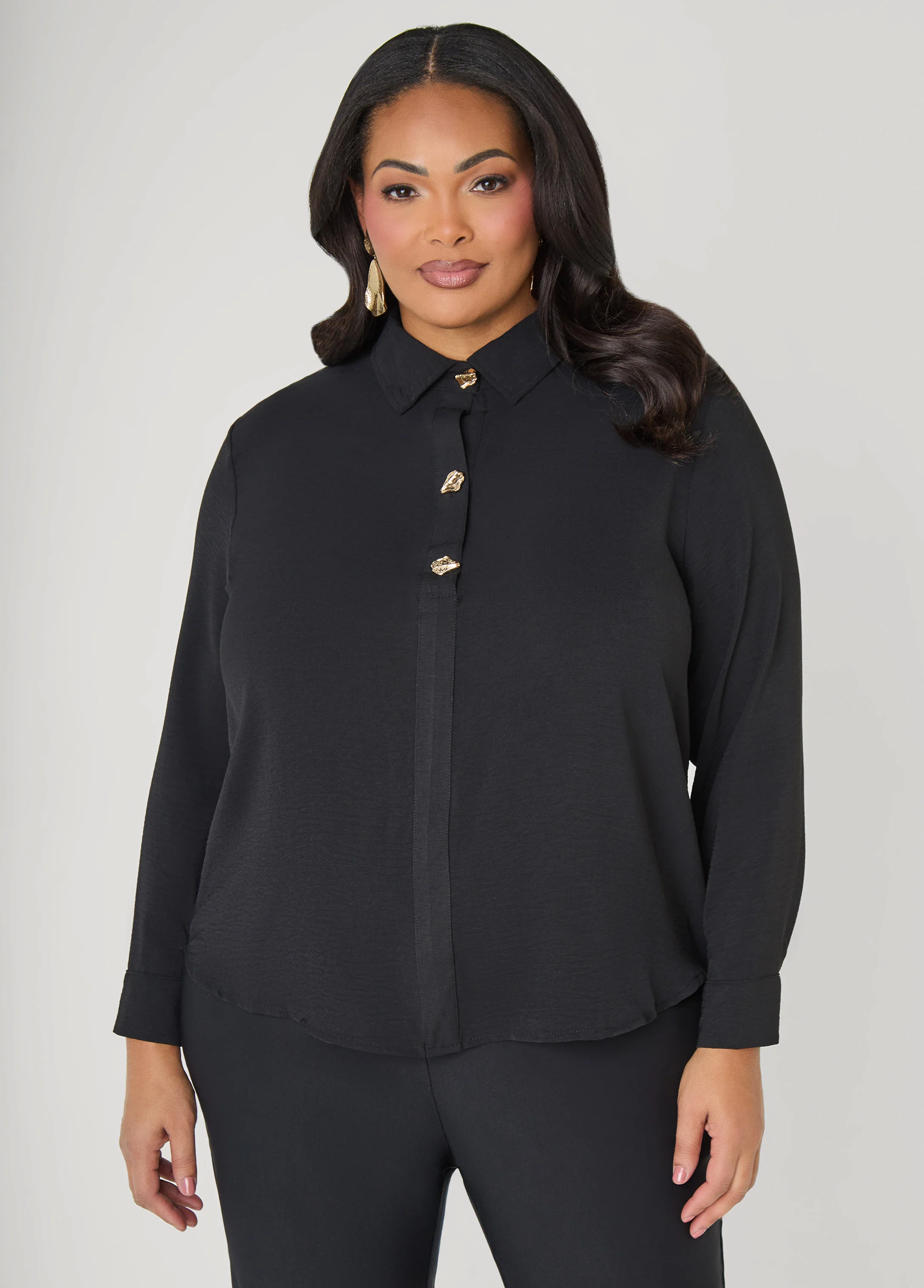 Button Embellished Textured Shirt - Image 9