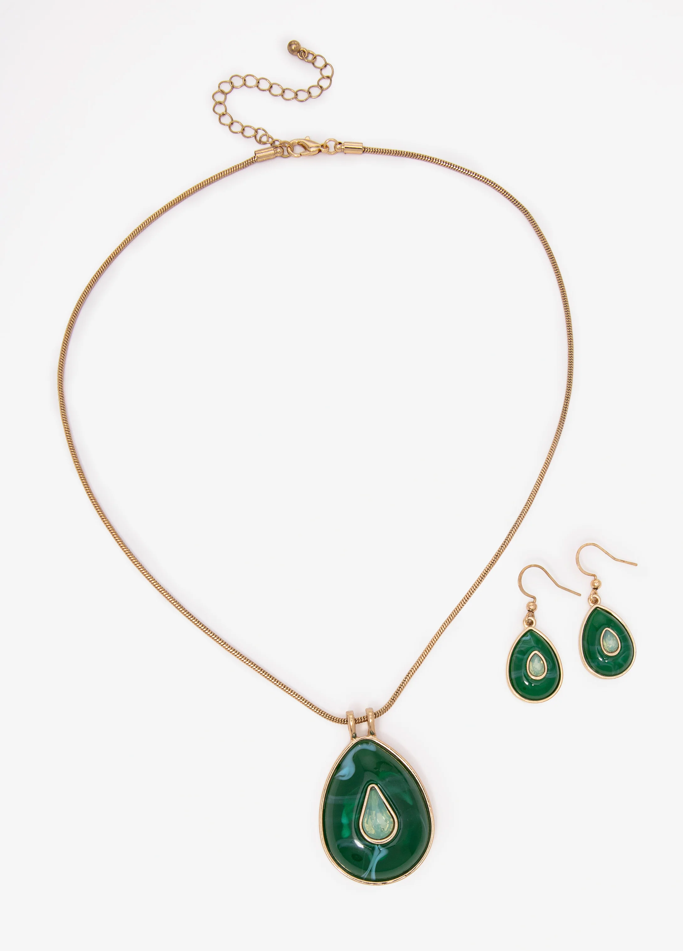 Teardrop Stone Necklace Set - Image 2