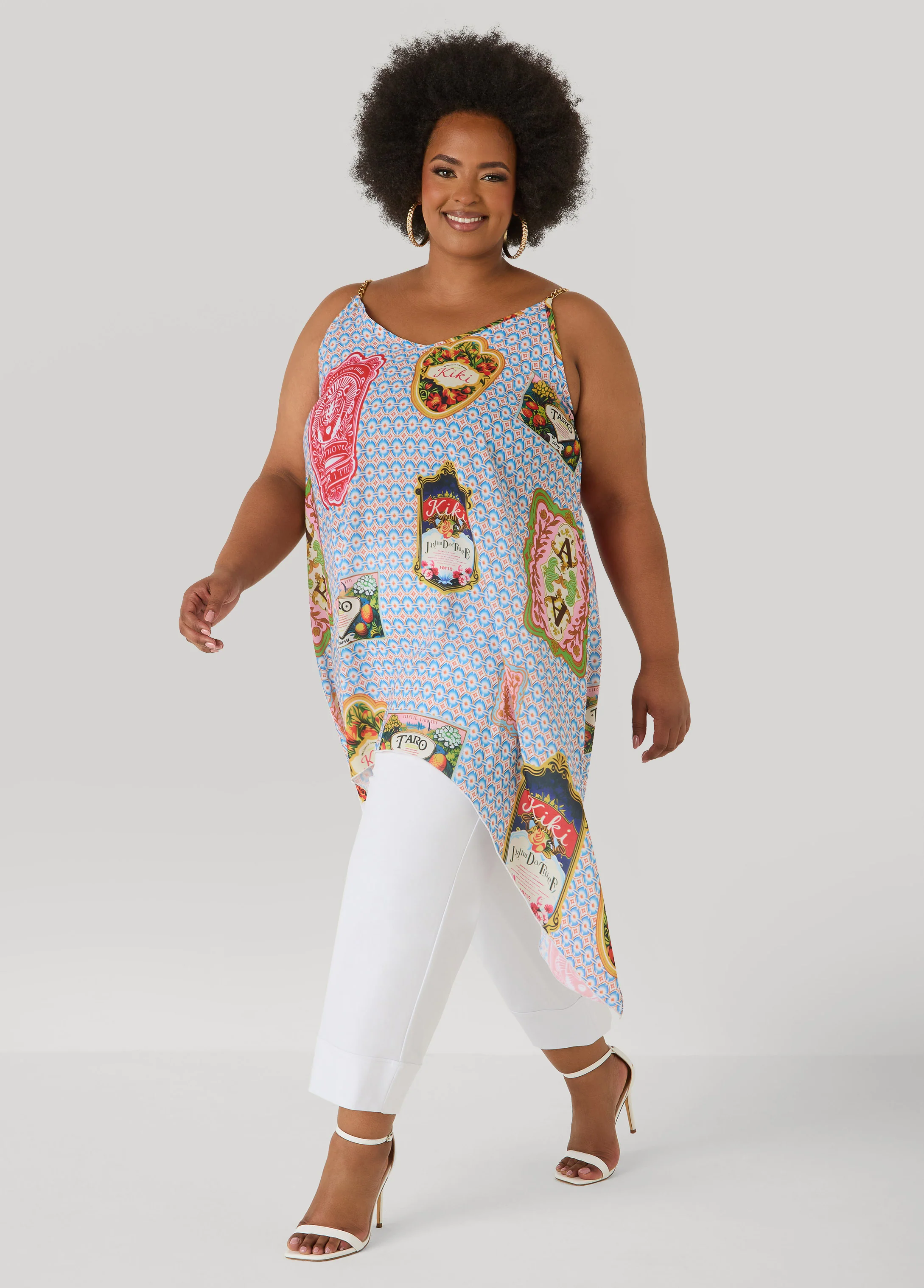 Chain Trimmed Printed Top - Image 3