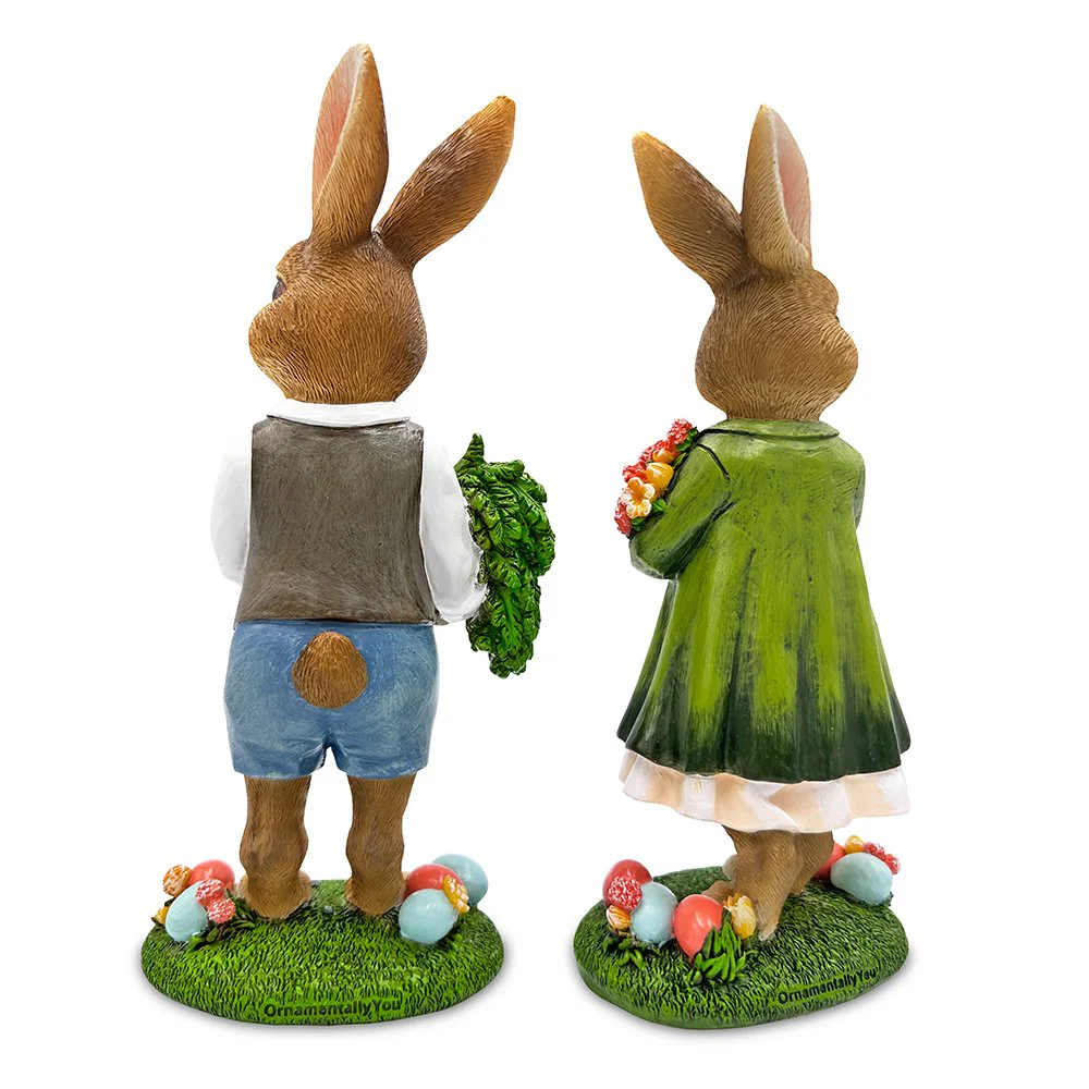 Harvest and Bloom Country Bunny Figurine Set - Image 8