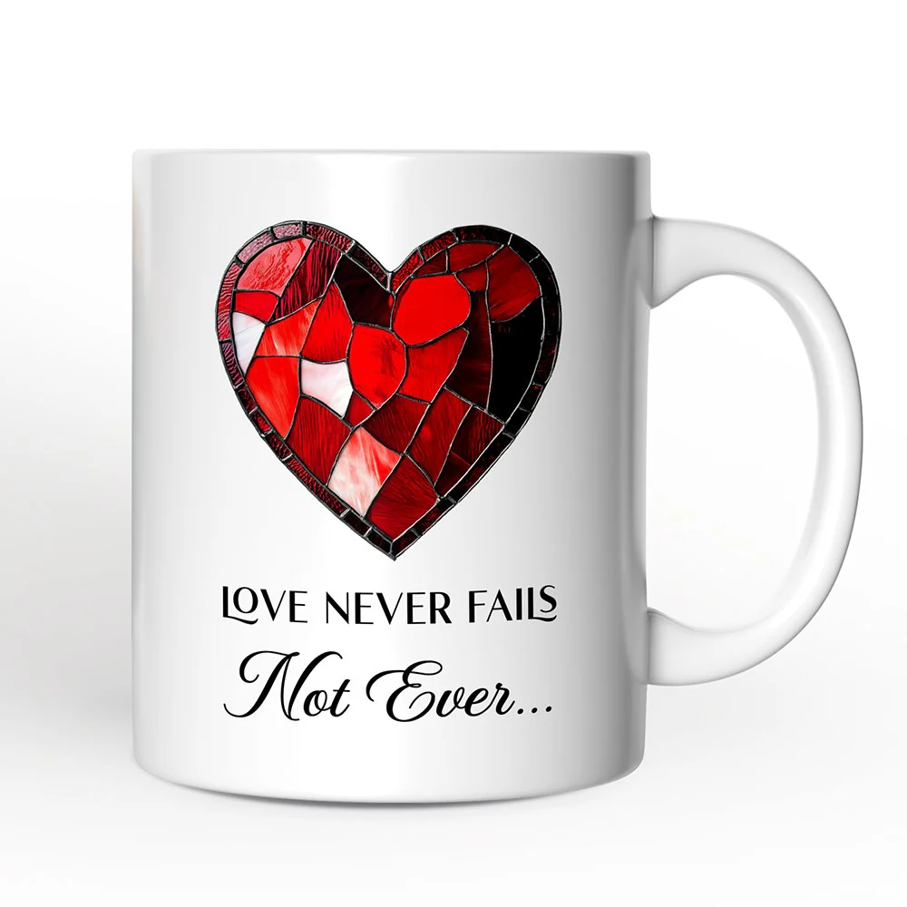 Love Never Fails Ceramic Mug - Image 2