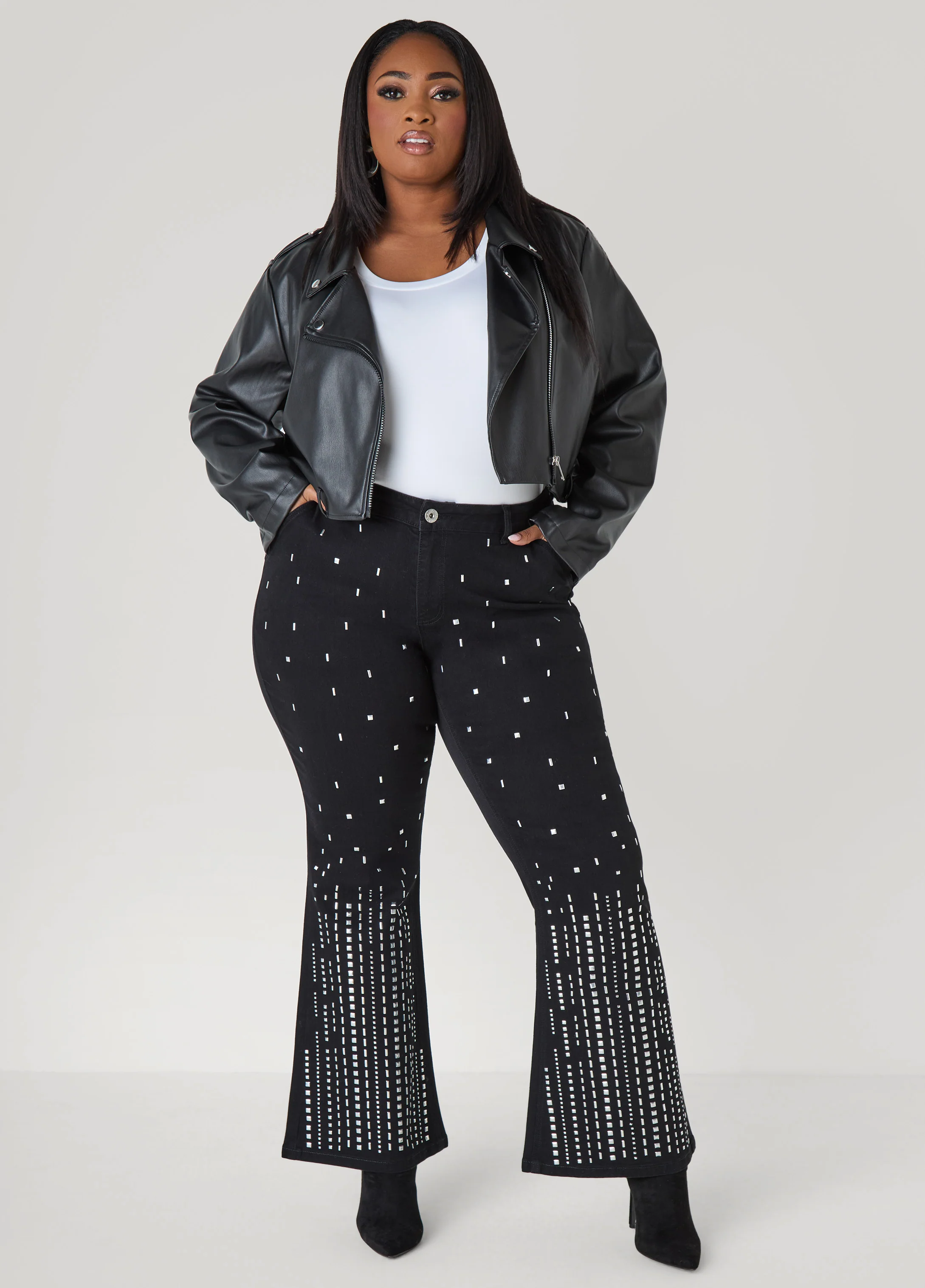 Studded Flared Jeans - Image 3