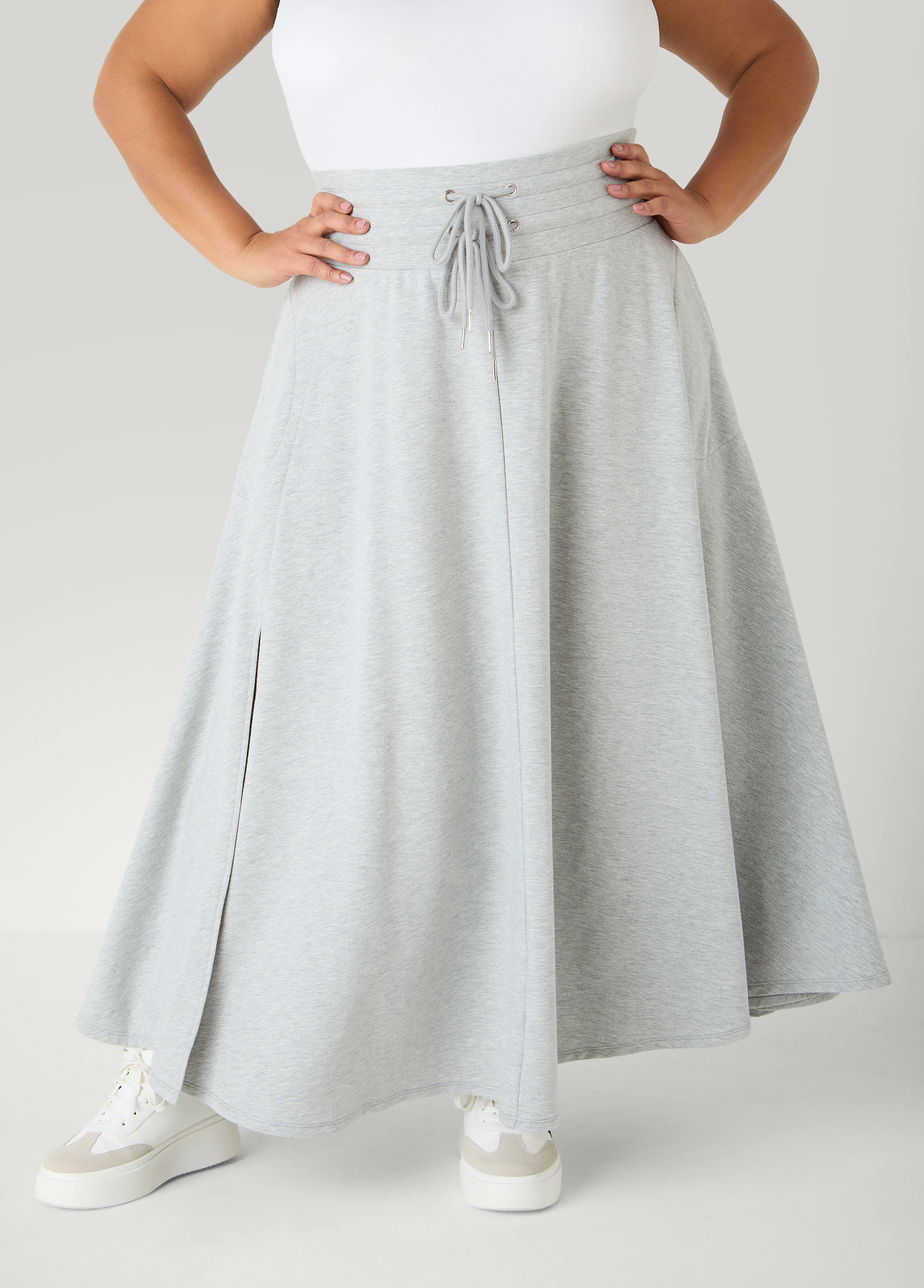 Side Split Drawstring Maxi Skirt - Image 10