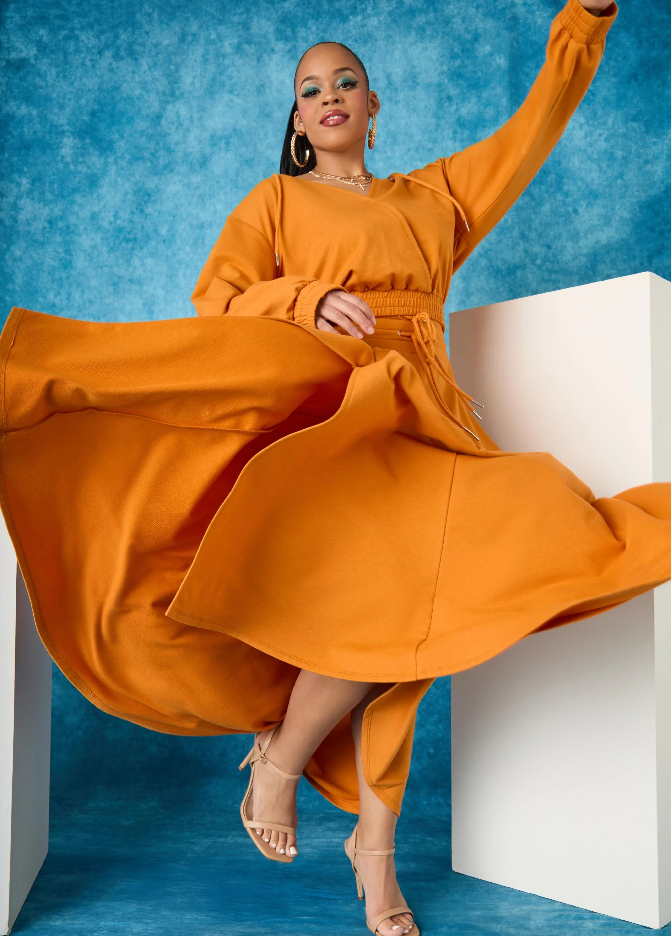 Side Split Drawstring Maxi Skirt - Image 6