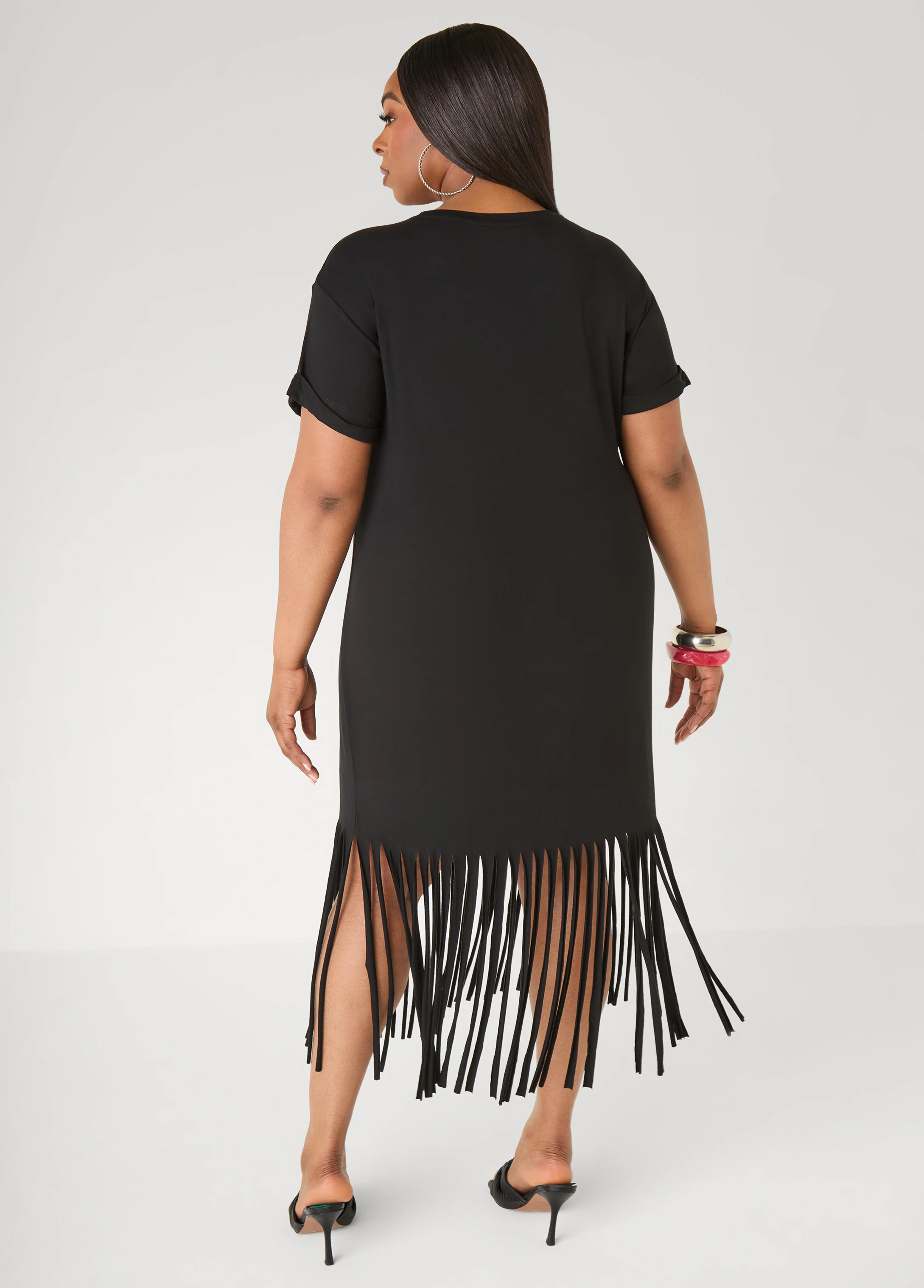Healing Era Fringed T Shirt Dress - Image 2