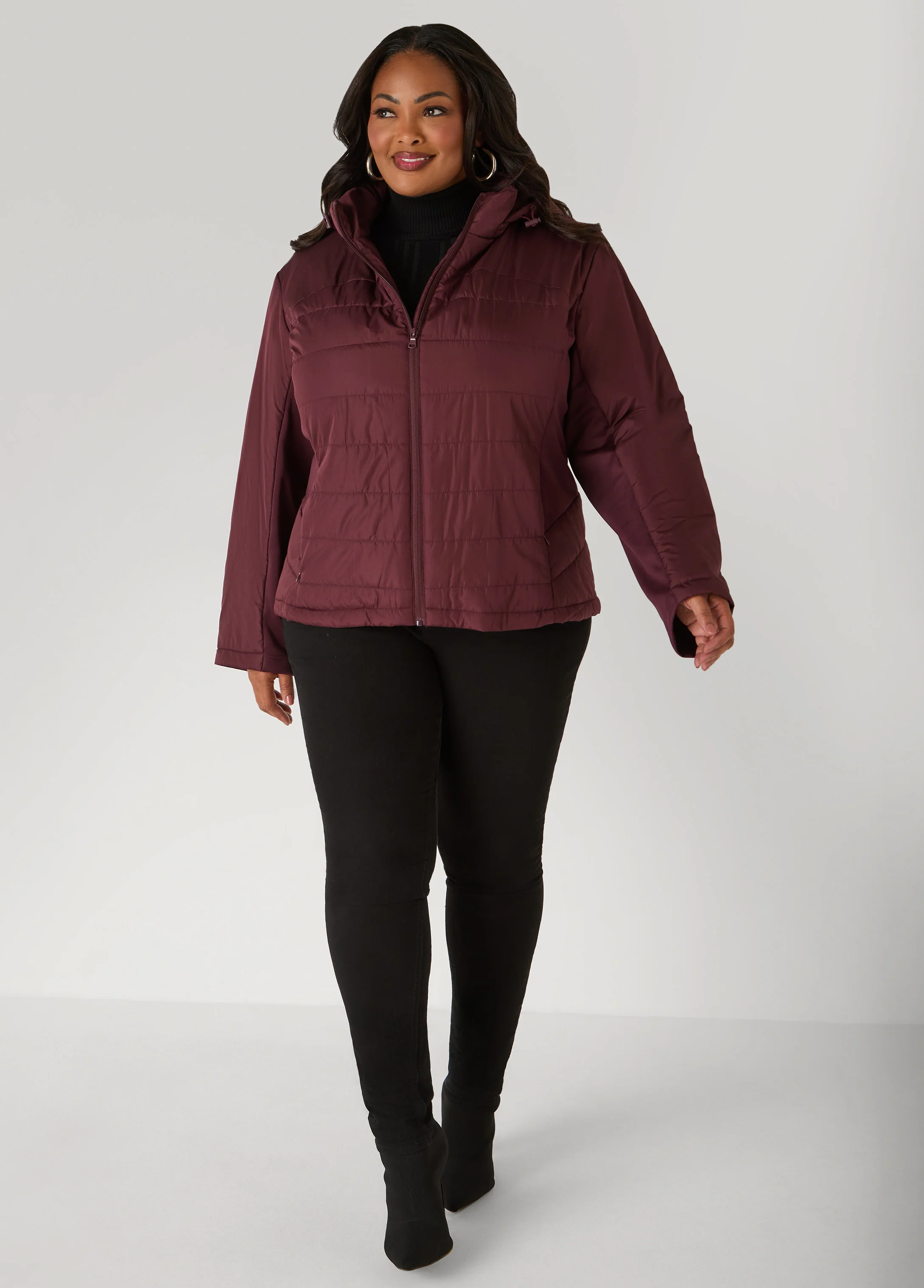 Knit Paneled Hooded Jacket - Image 4