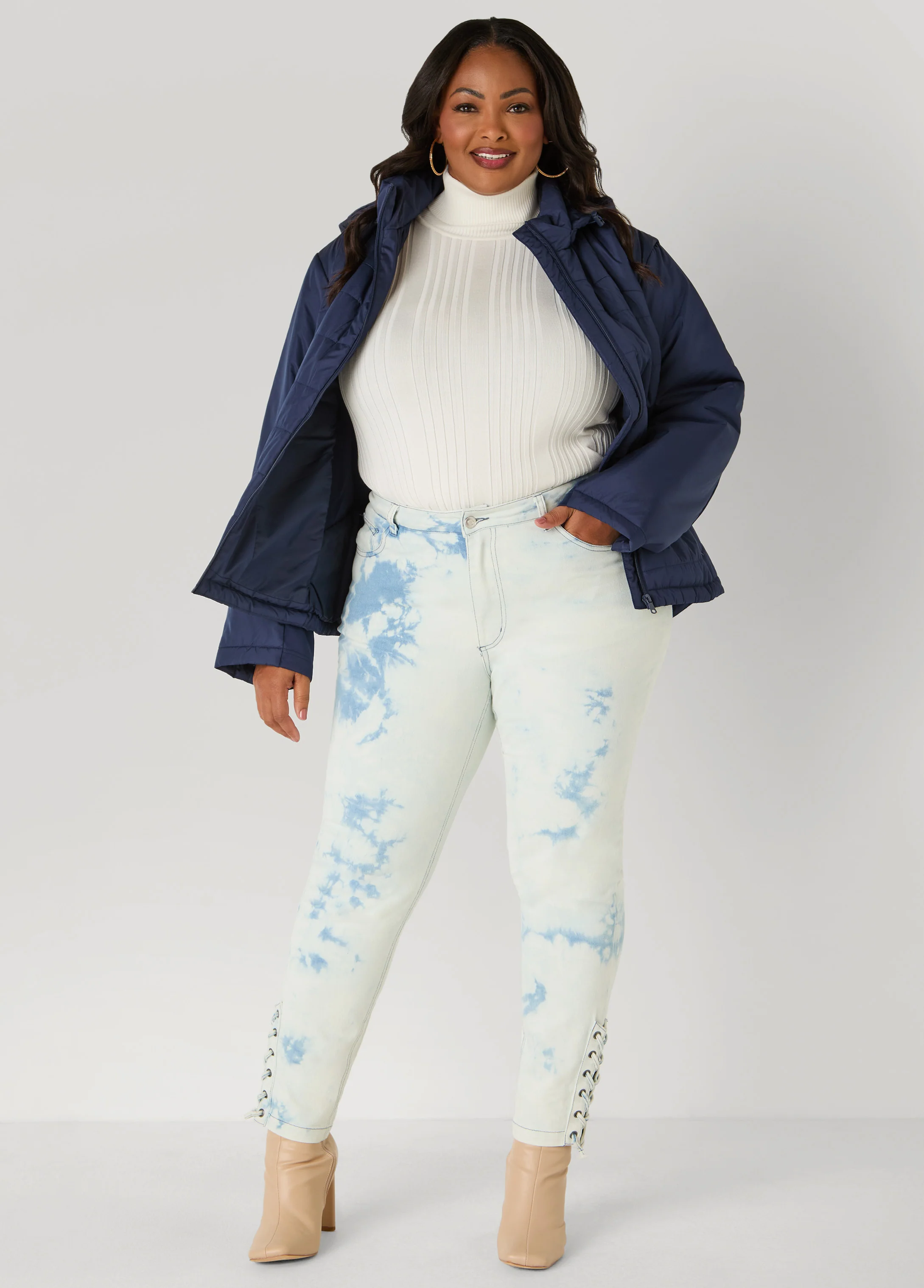 Knit Paneled Hooded Jacket - Image 5
