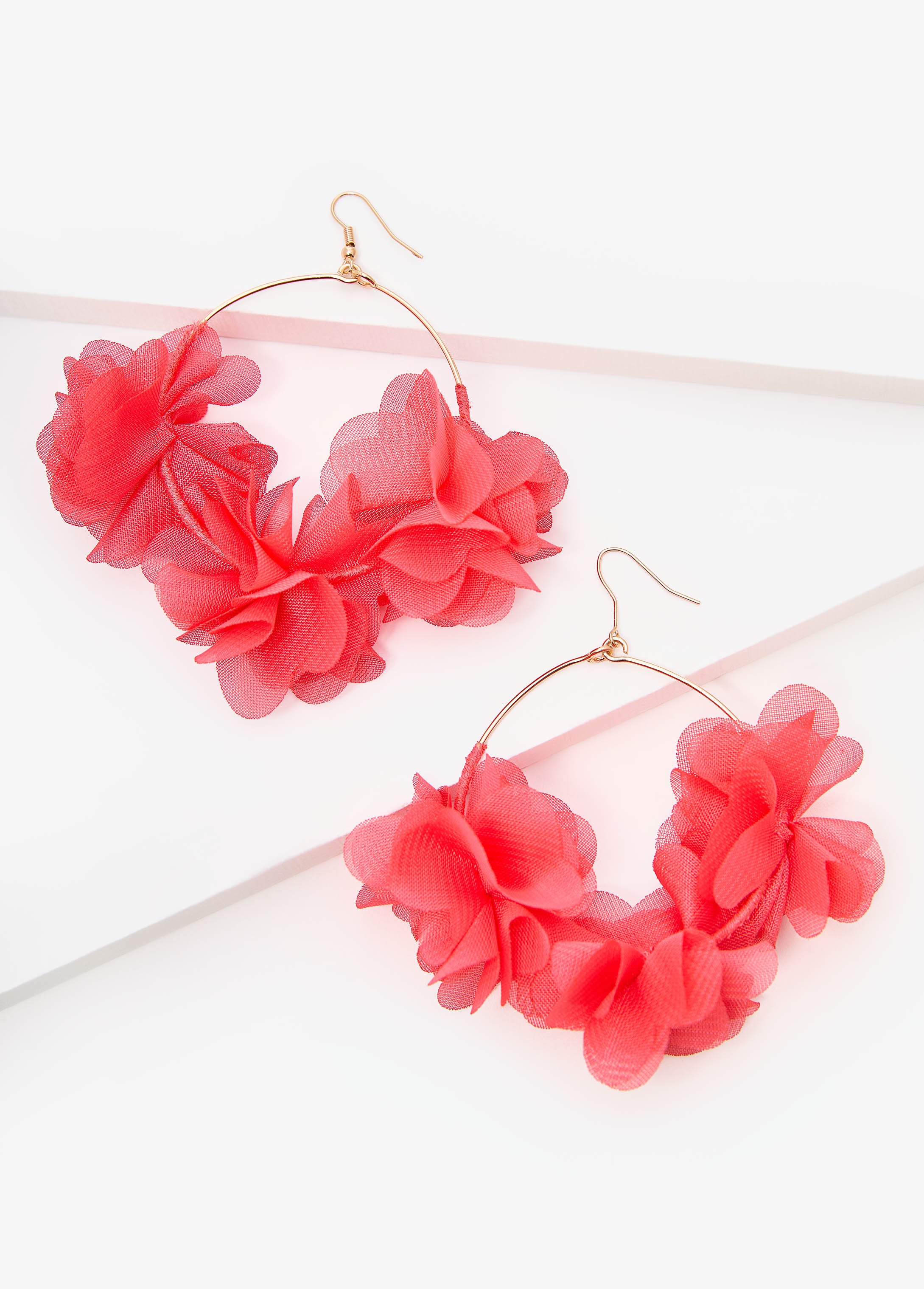 Flower Petal Hoop Earrings - Image 2