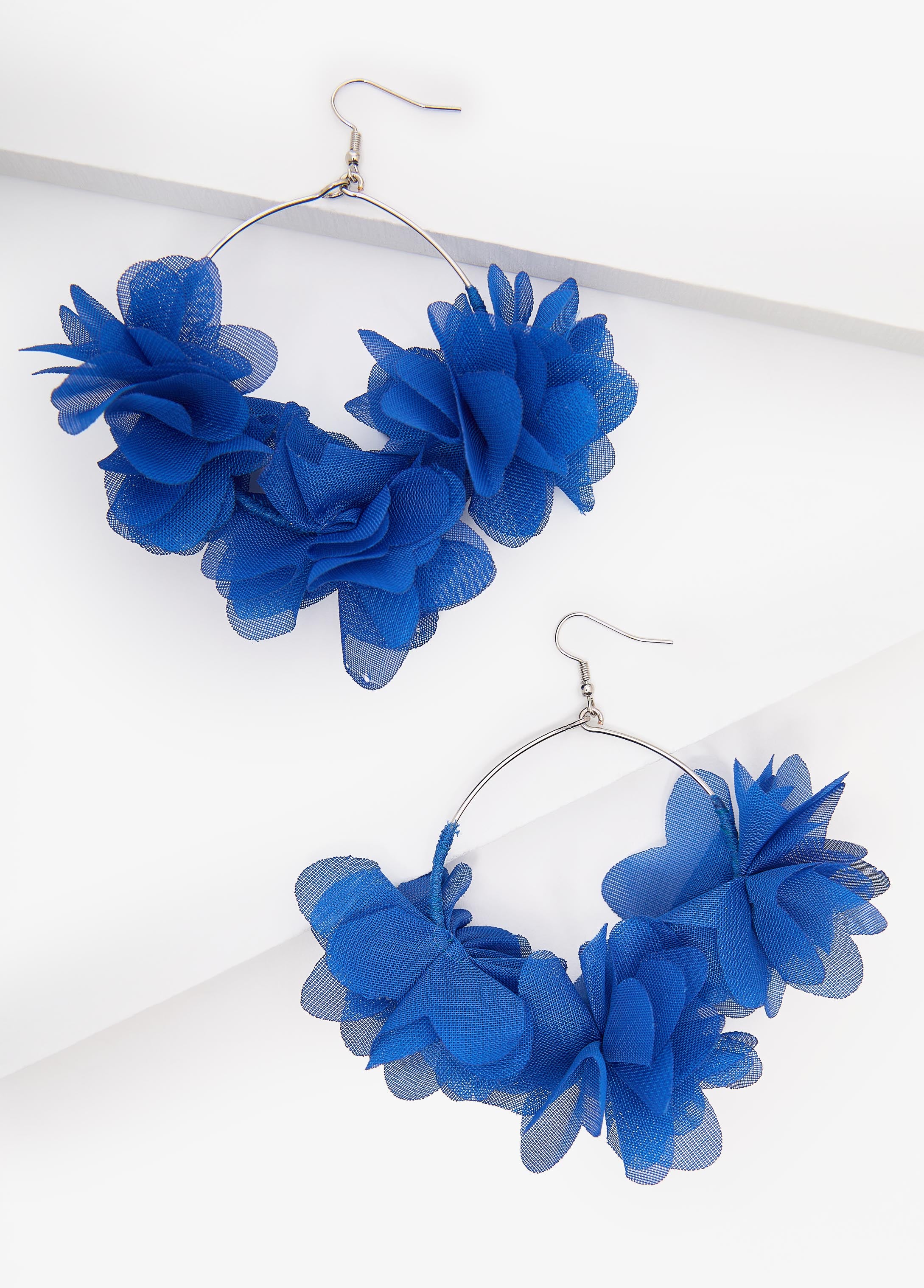 Chiffon Petal Hoop Earrings - Image 2