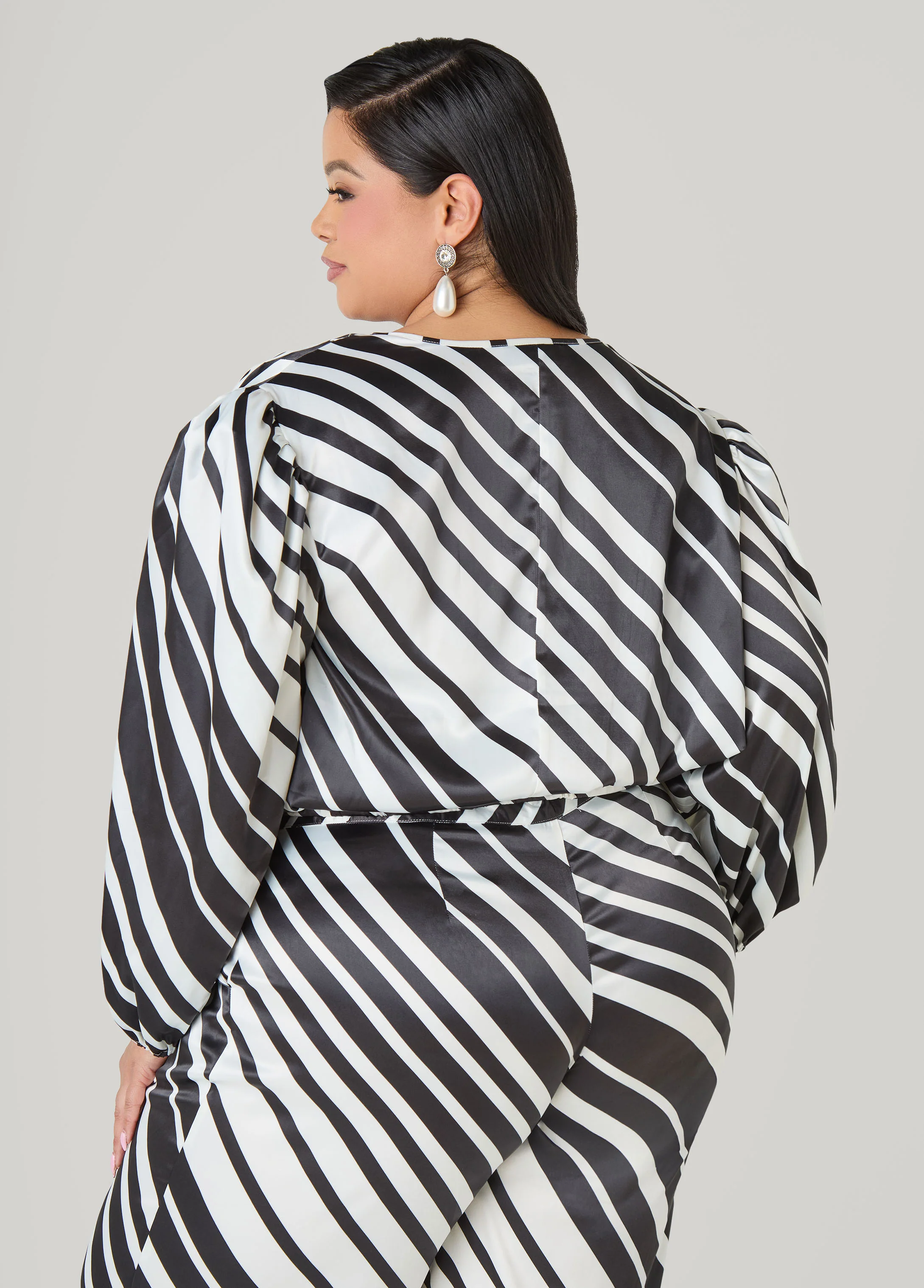 Striped Satin Blouse - Image 2