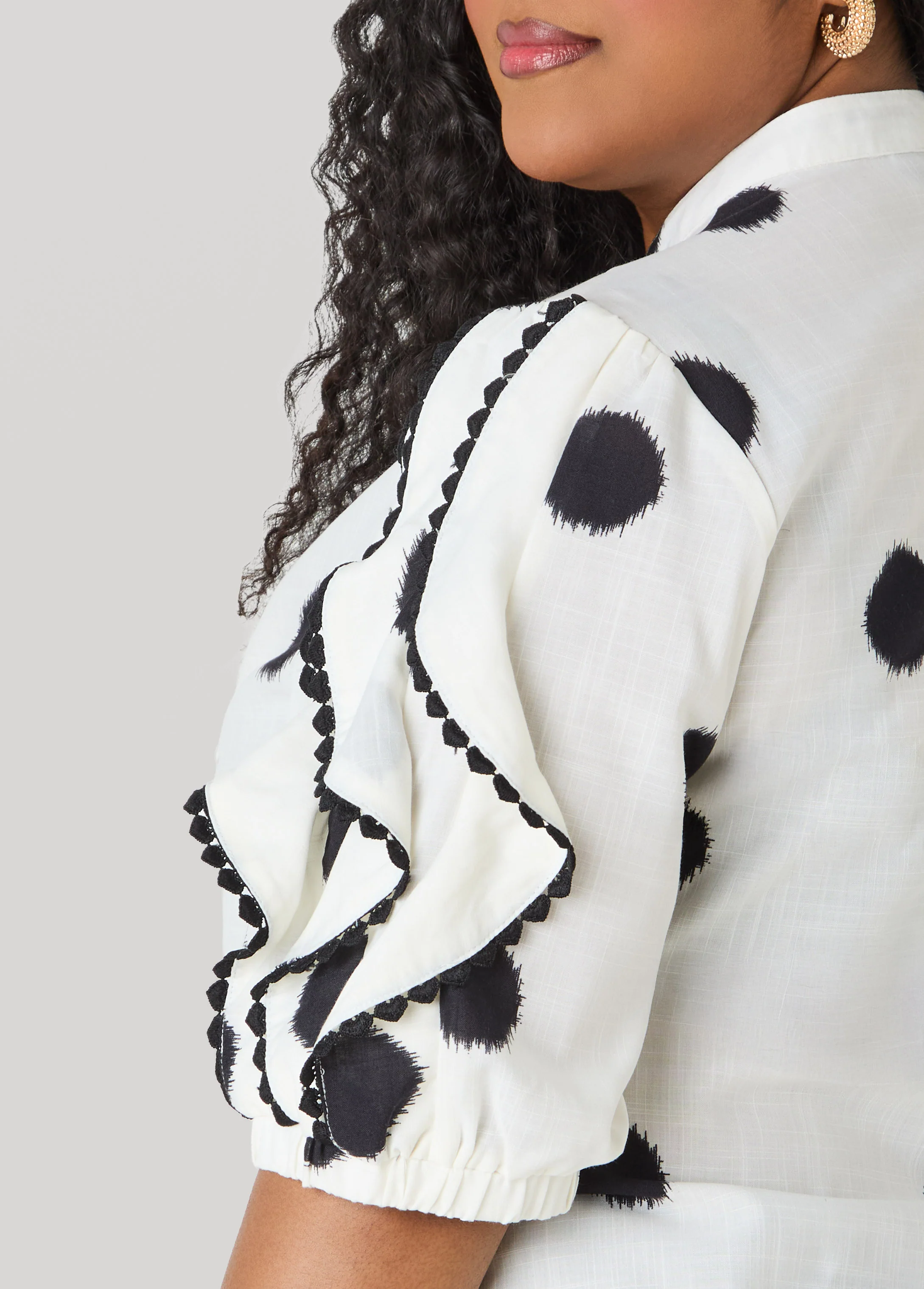 Ruffled Polka Dot Shirt - Image 4